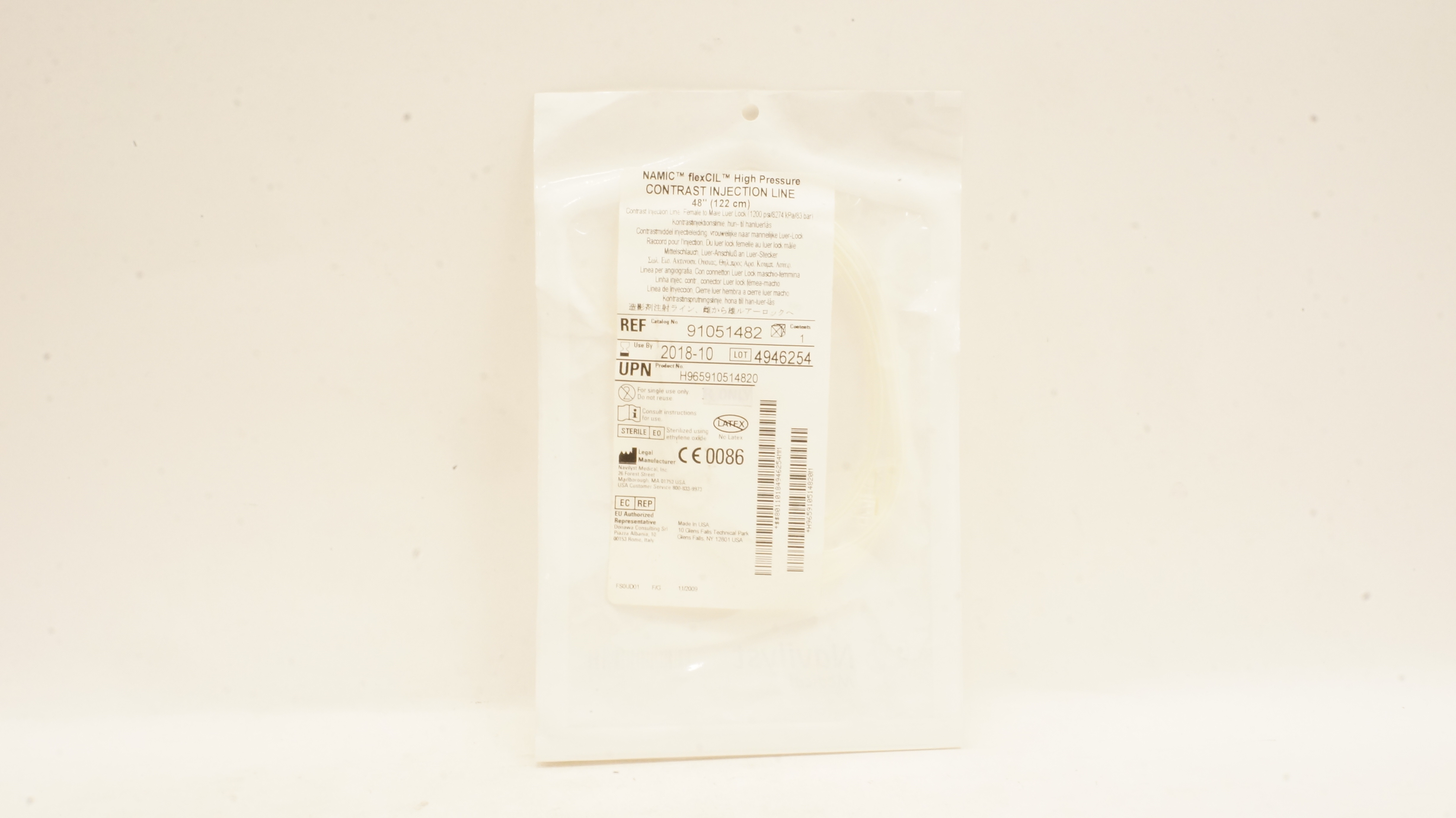 Navylist 91051482 Namic FlexCil High Pressure Contrast Injection Line 48inch (x)