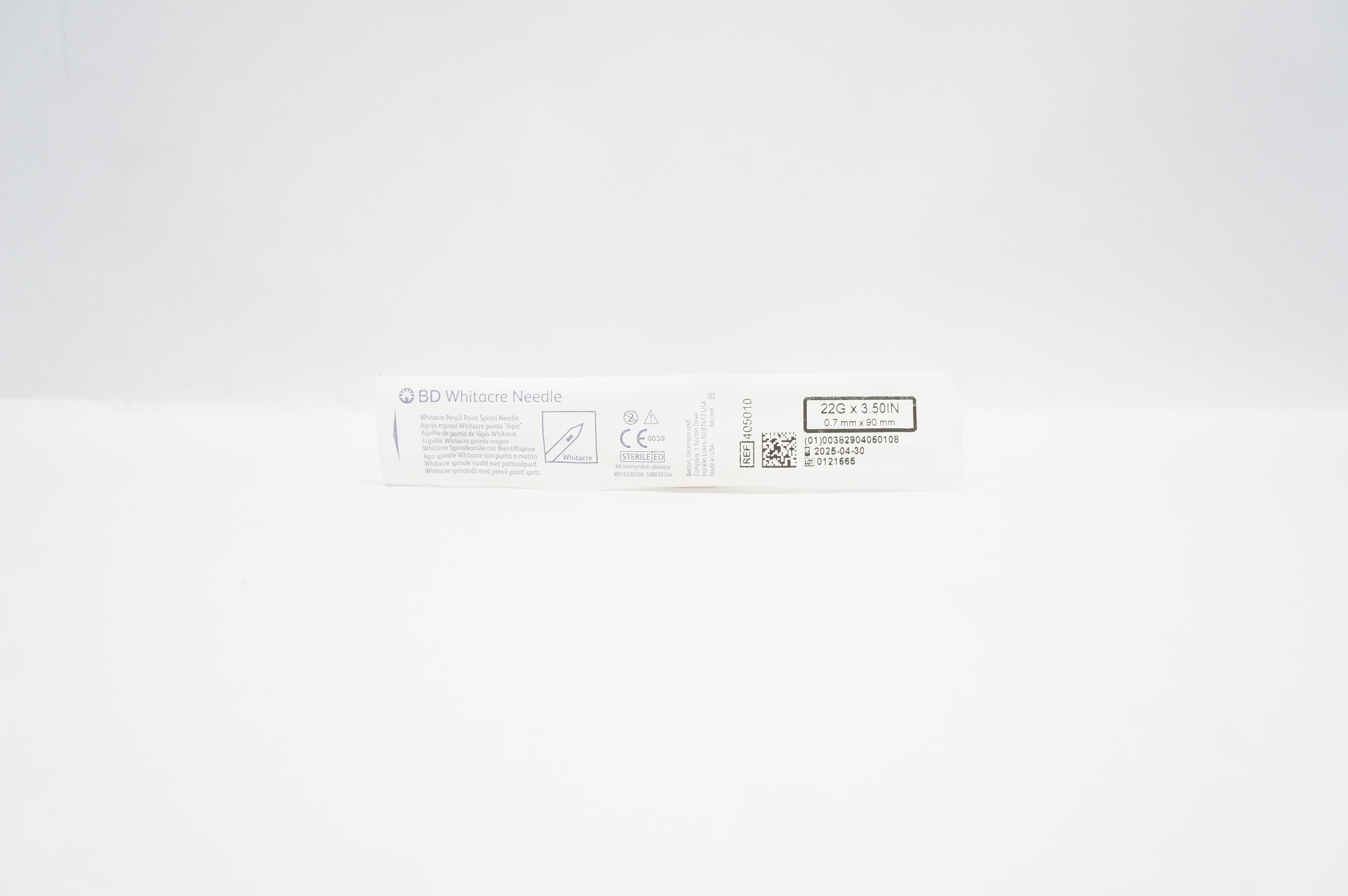 BD 405010 Whitacre Ndle. 22Ga x 3.50inch
