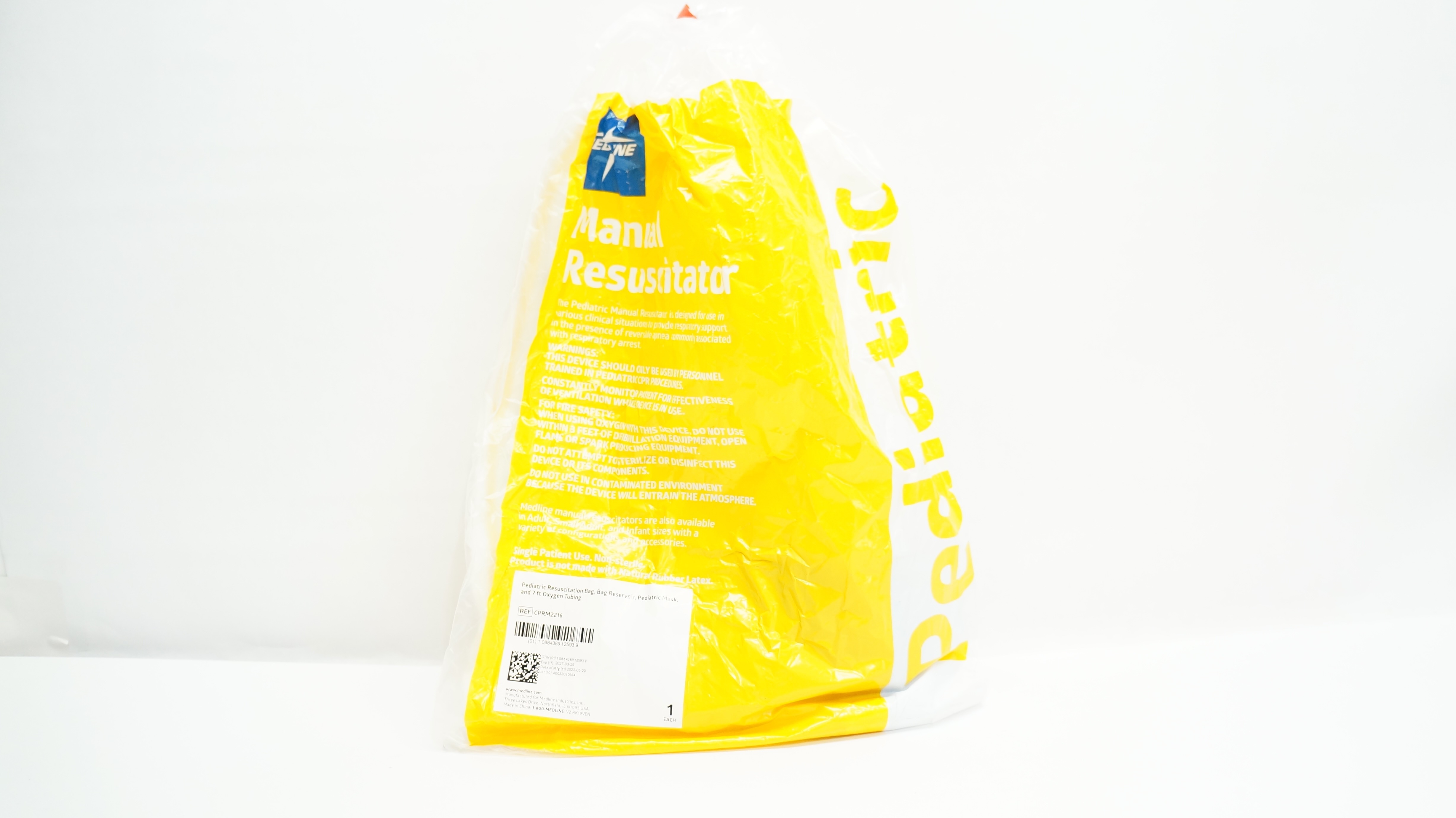 Medline CPRM2216 Pediatric Resuscitation Bag Reservoir, Mask and Tubing 7ft.
