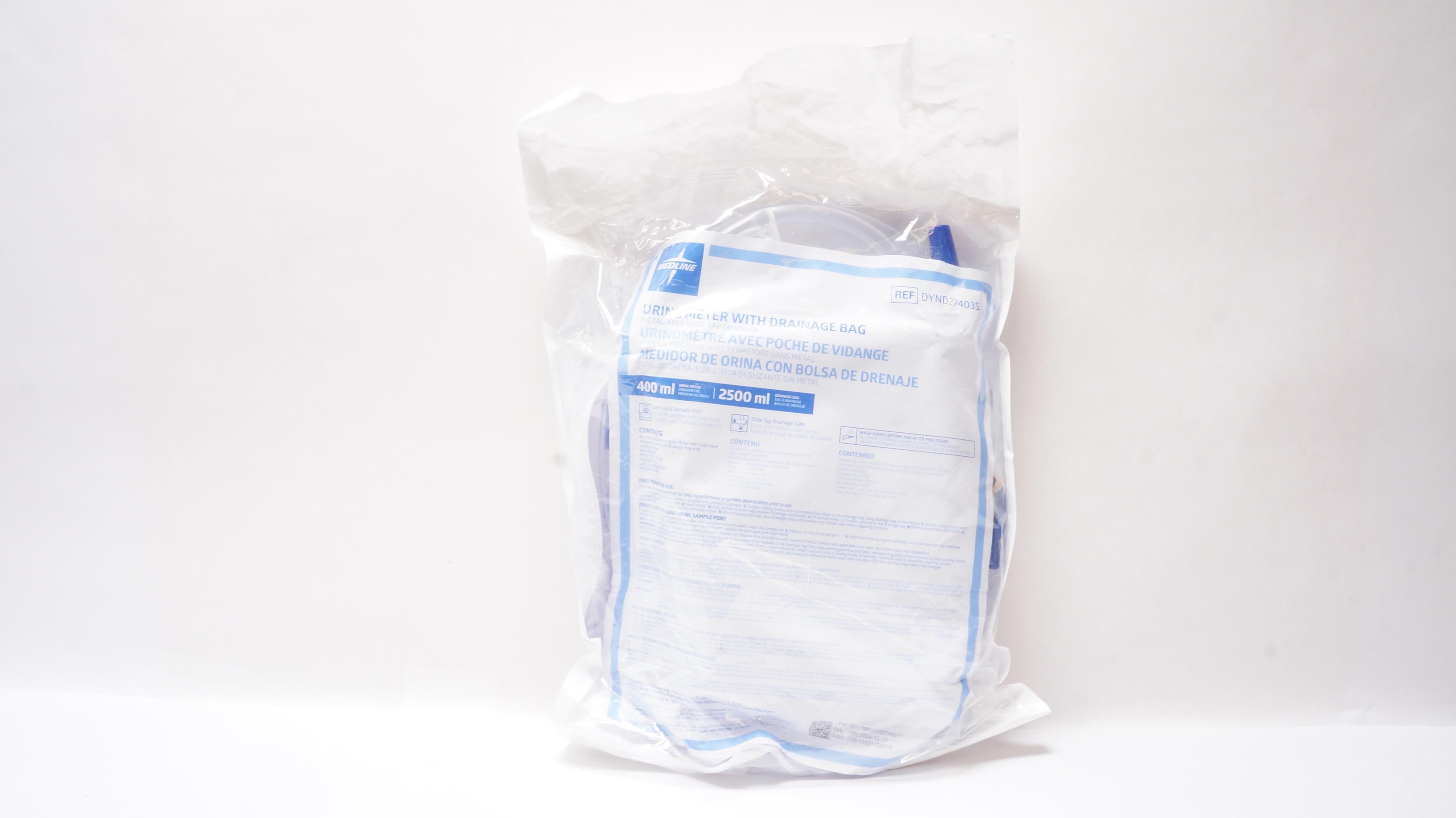 Medline DYND27403S, 400mL Urine Meter with Drainage Bag 2500mL