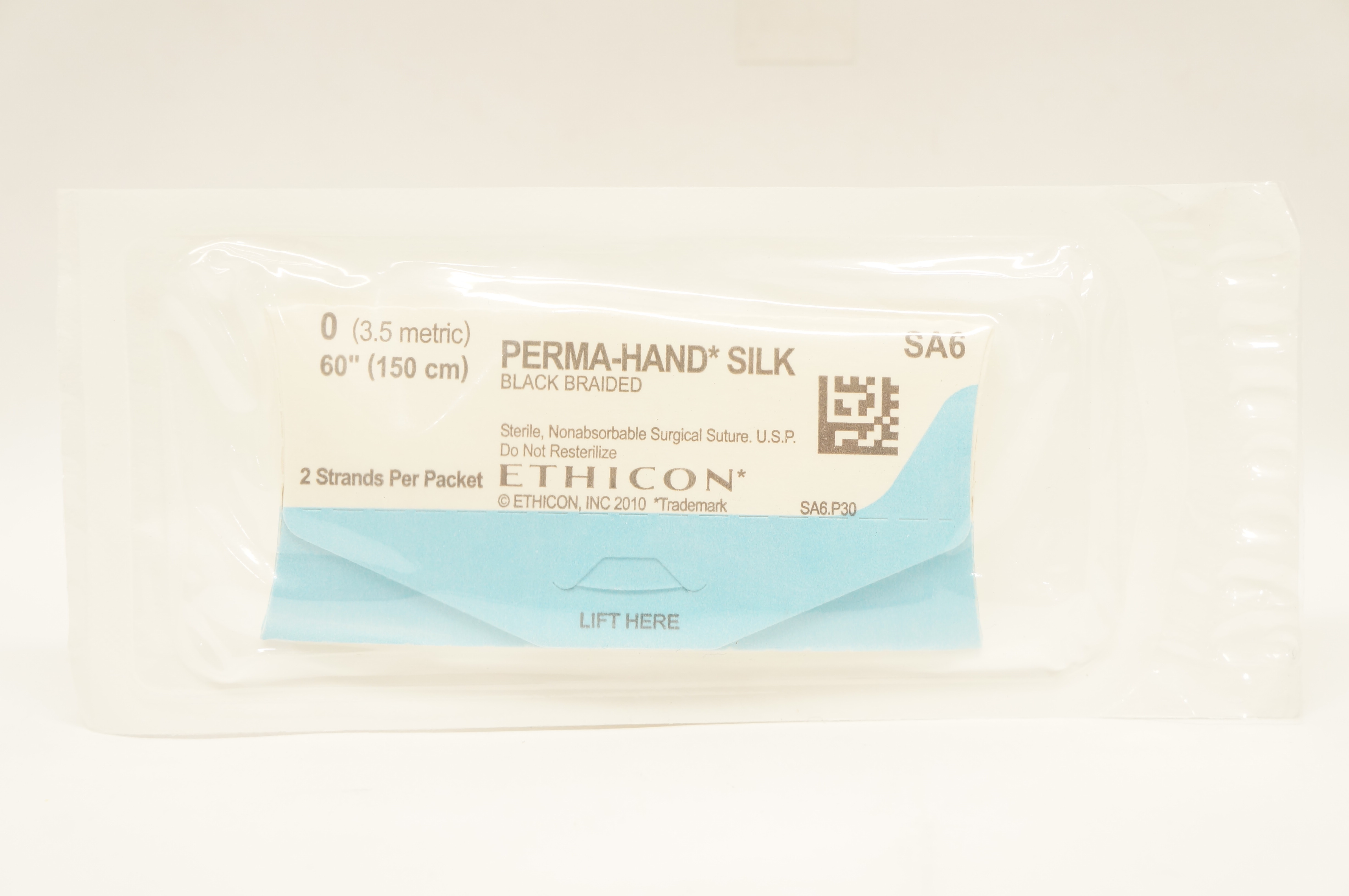 Ethicon SA6 0 PERMA-HAND SILK Stre Black Braided, 60inch