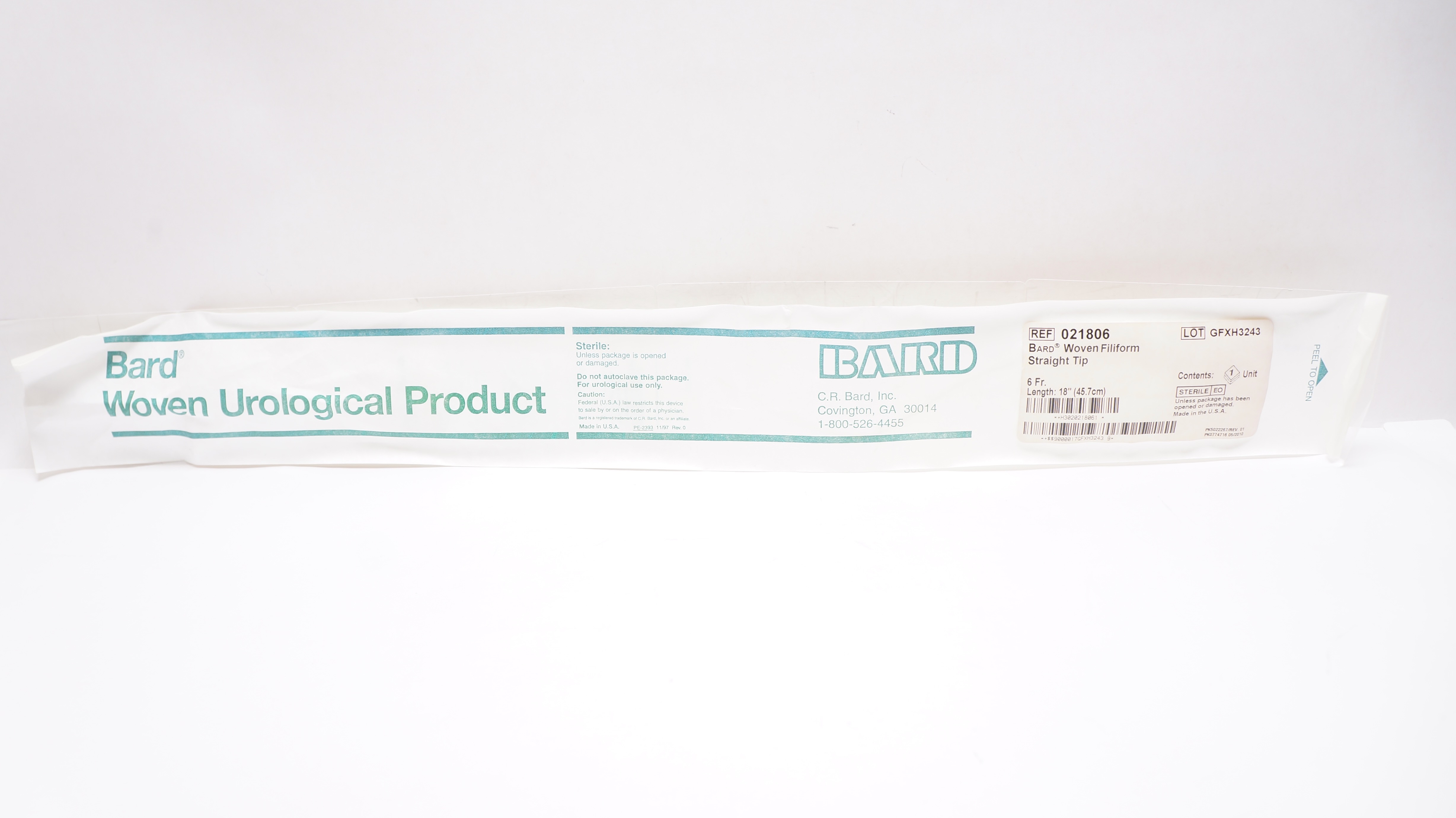 Bard 021806 Woven Woven Filiform Straight Tip 6Fr.x 18inch