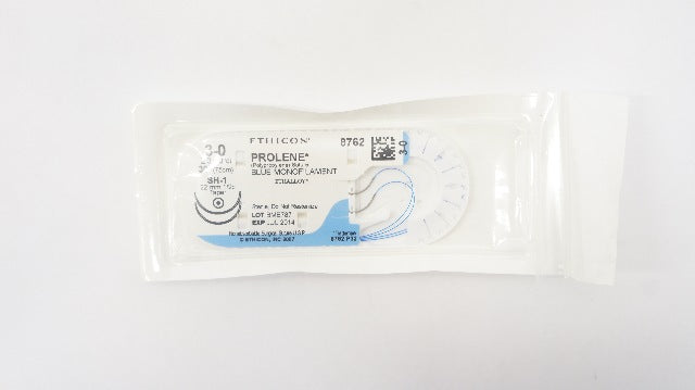 Ethicon 8762 3-0 PROLENE Polypropylene Stre SH-1 22mm 1/2c Taper, 30inch (x)