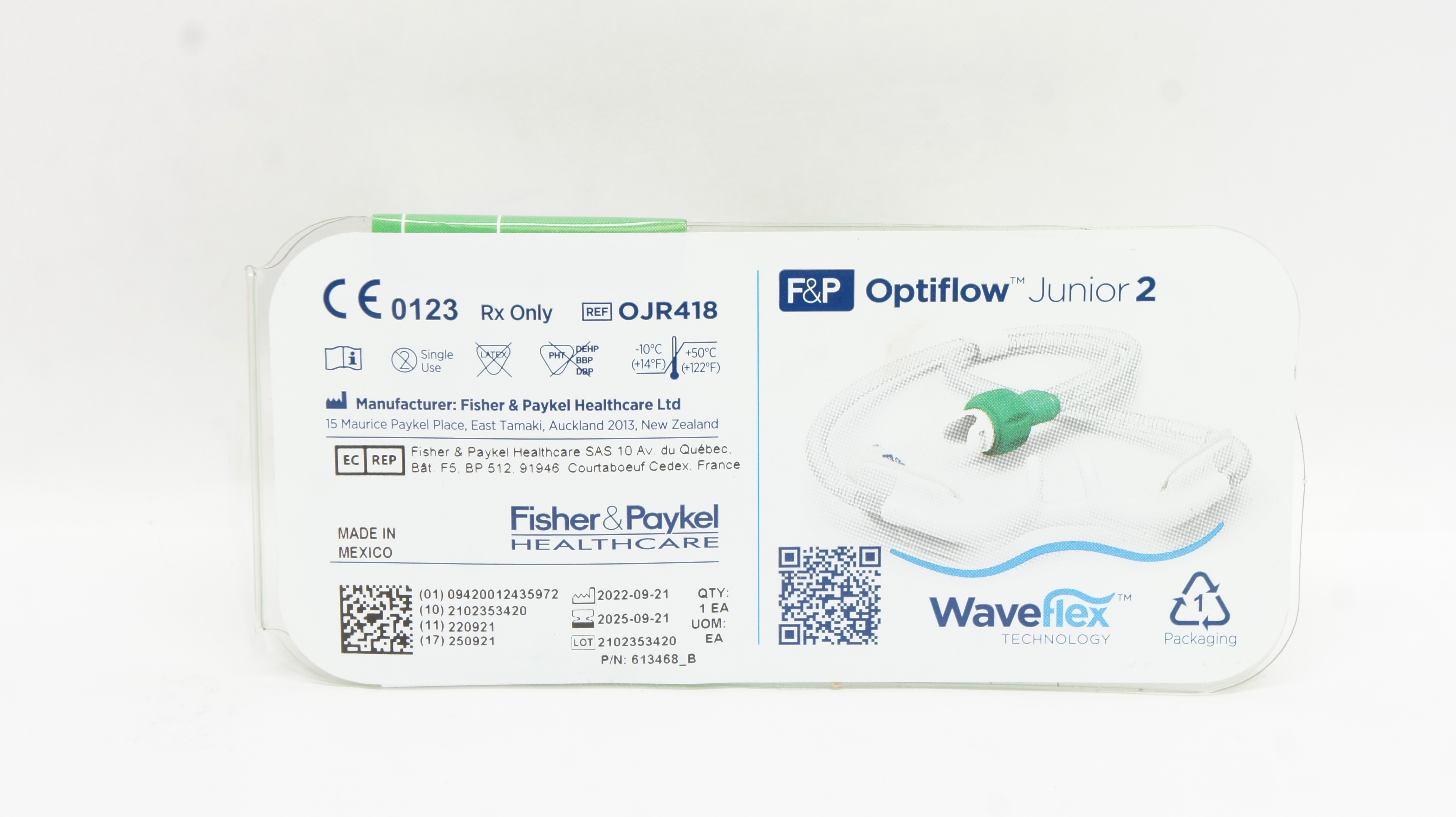 Fisher&Paykel OJR418 Optiflow Junior 2 Nasal Cannula XL, WaveFlex Technology