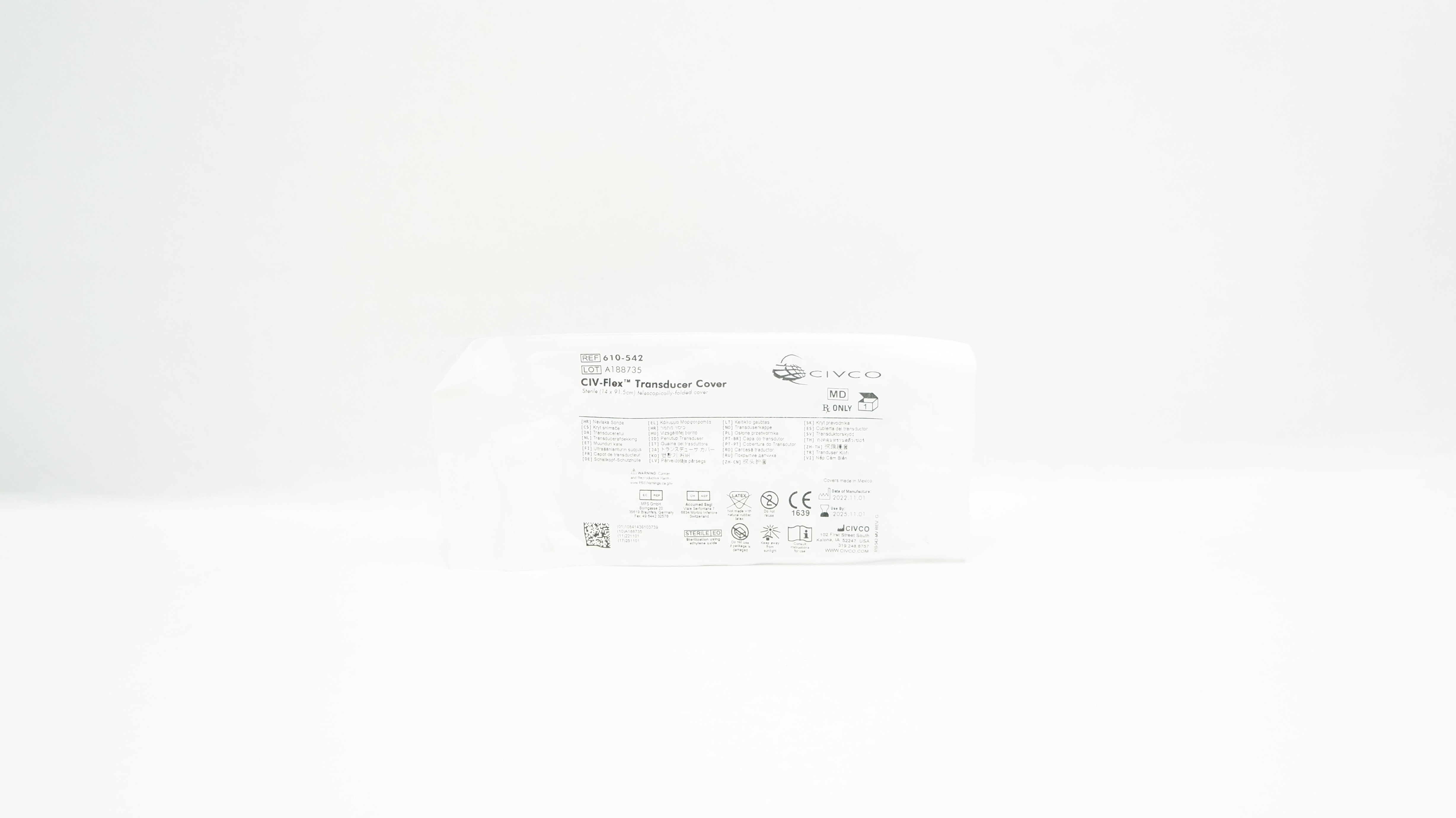 Civco 610-542 CIV-Flex Transducer Cover 14 x 91.5cm