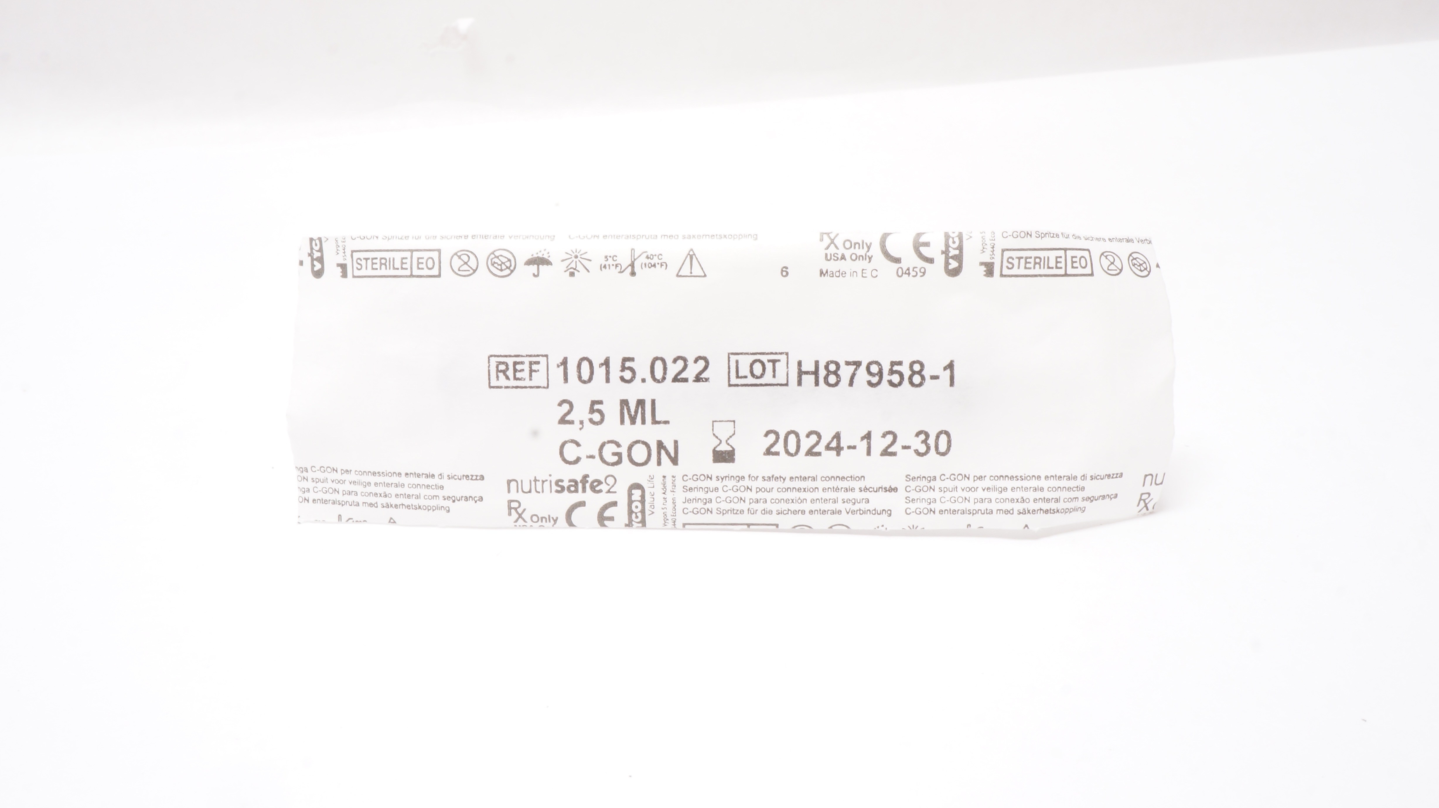 Vygon 1015.022 NutriSafe2 C-GON Syringe 2,5mL