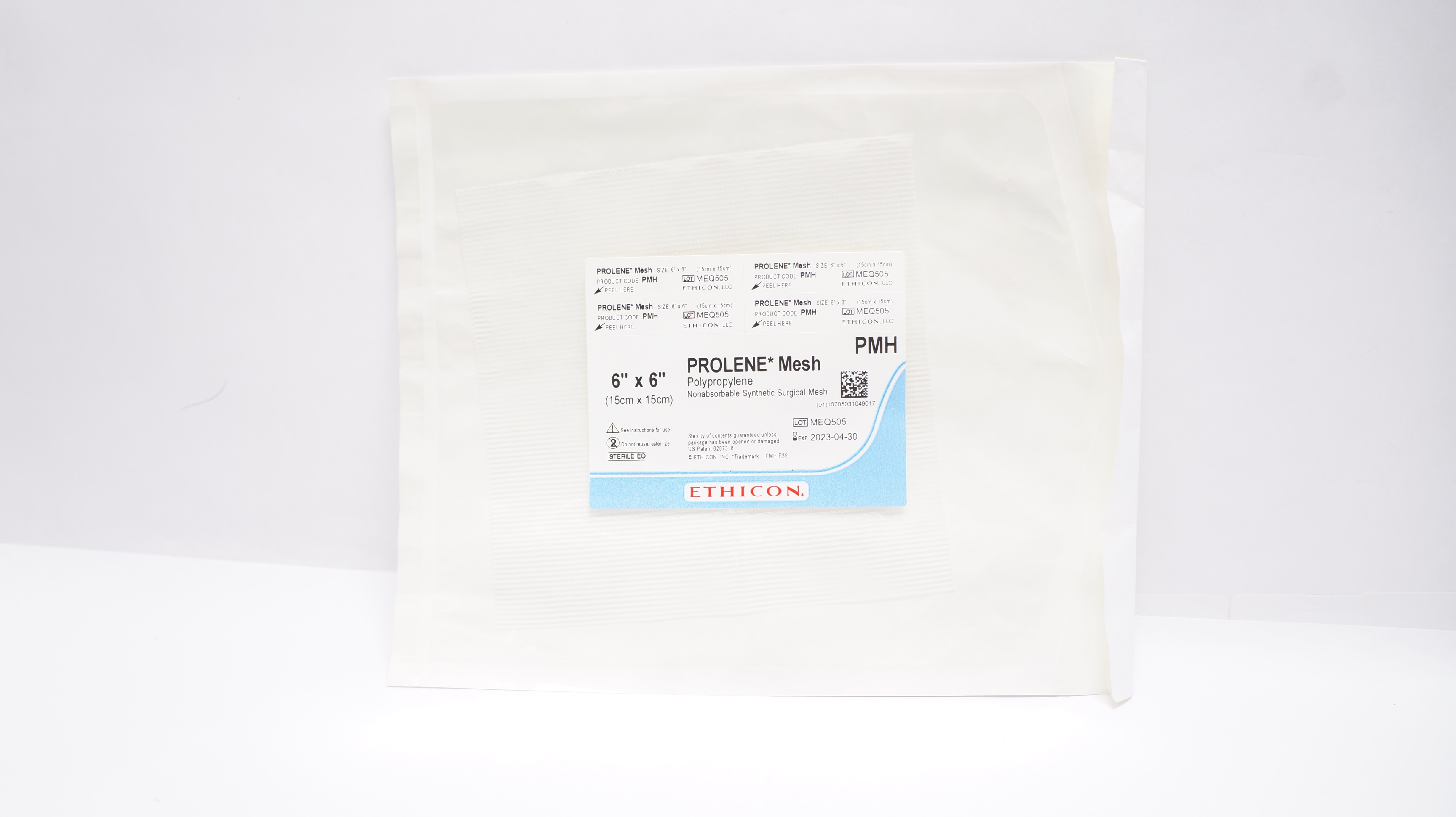 Ethicon PMH Prolene Mesh Nonabsorbable Synthetic Surgical Mesh 6inch x 6inch (x)