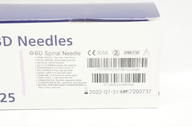 BD 405184 Spinal Ndle Quincke Type Point 18GA x 3.50inch (x) - Box of 9