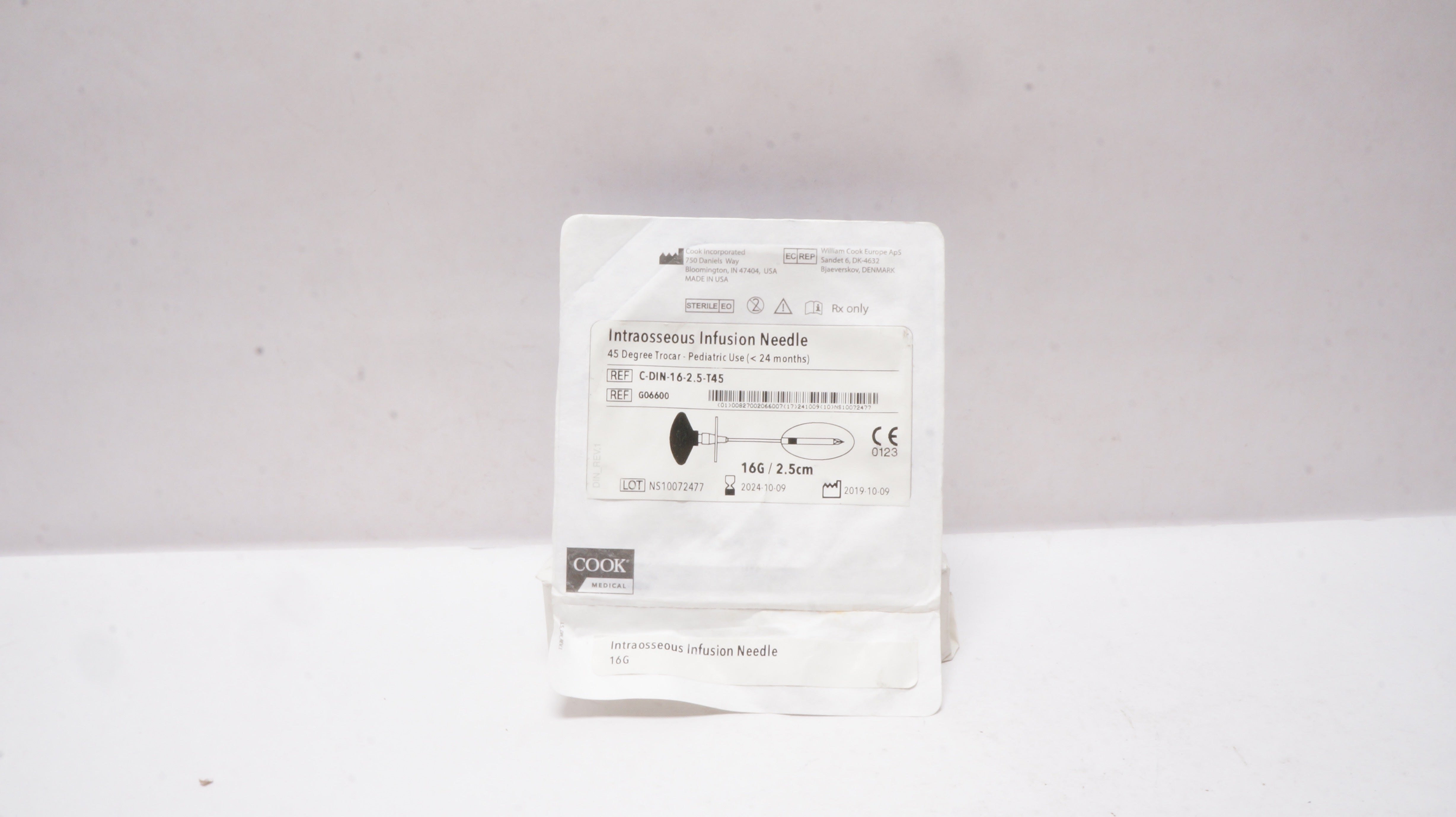 Cook Medical G06600 Intraosseous Infusion Ndle., 45 Degree Trocar Pediatric Use