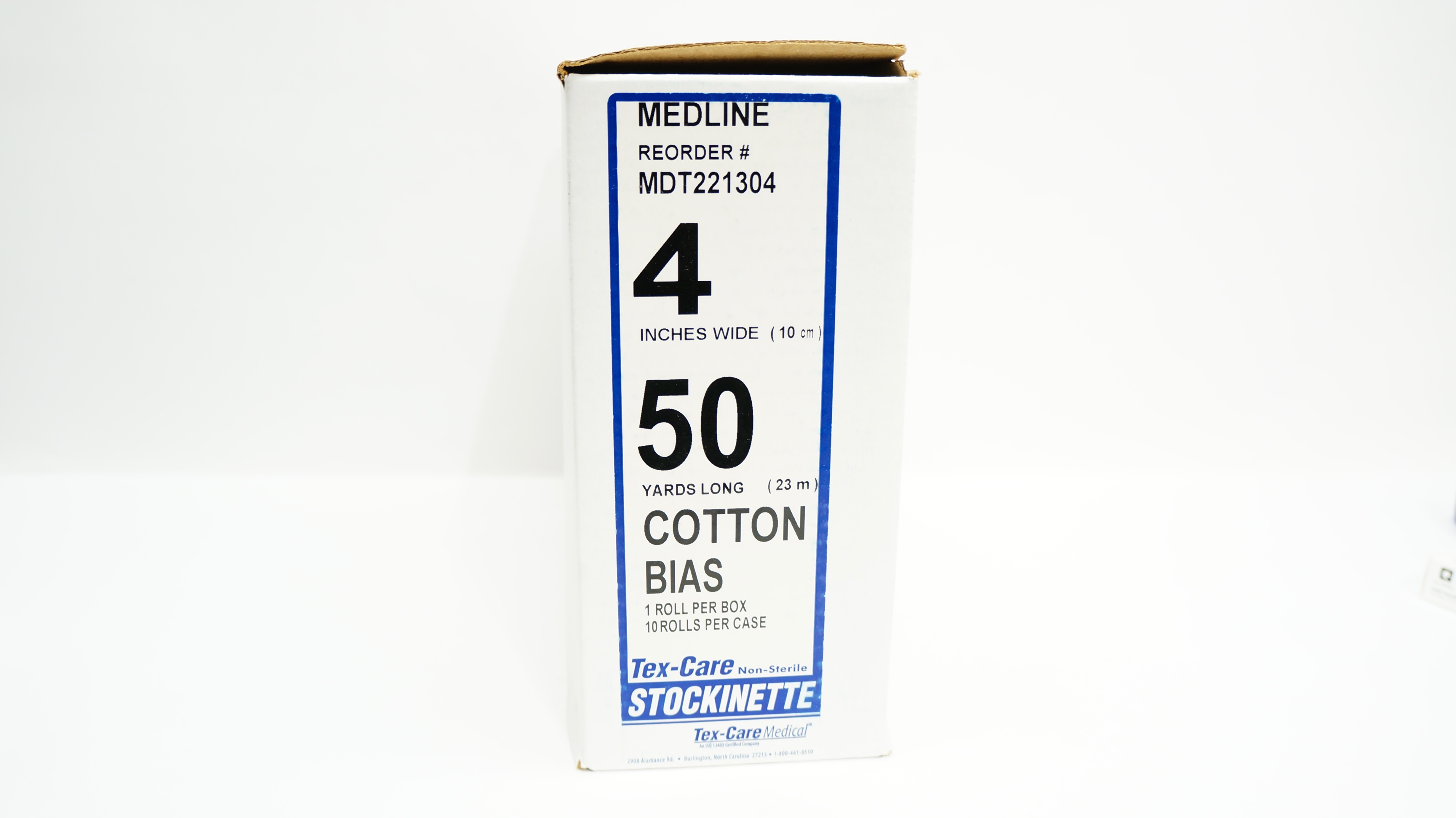 Medline MDT221304 Tex-Care Stockinette Cotton Bias 4inch x 50yds - Case of 10