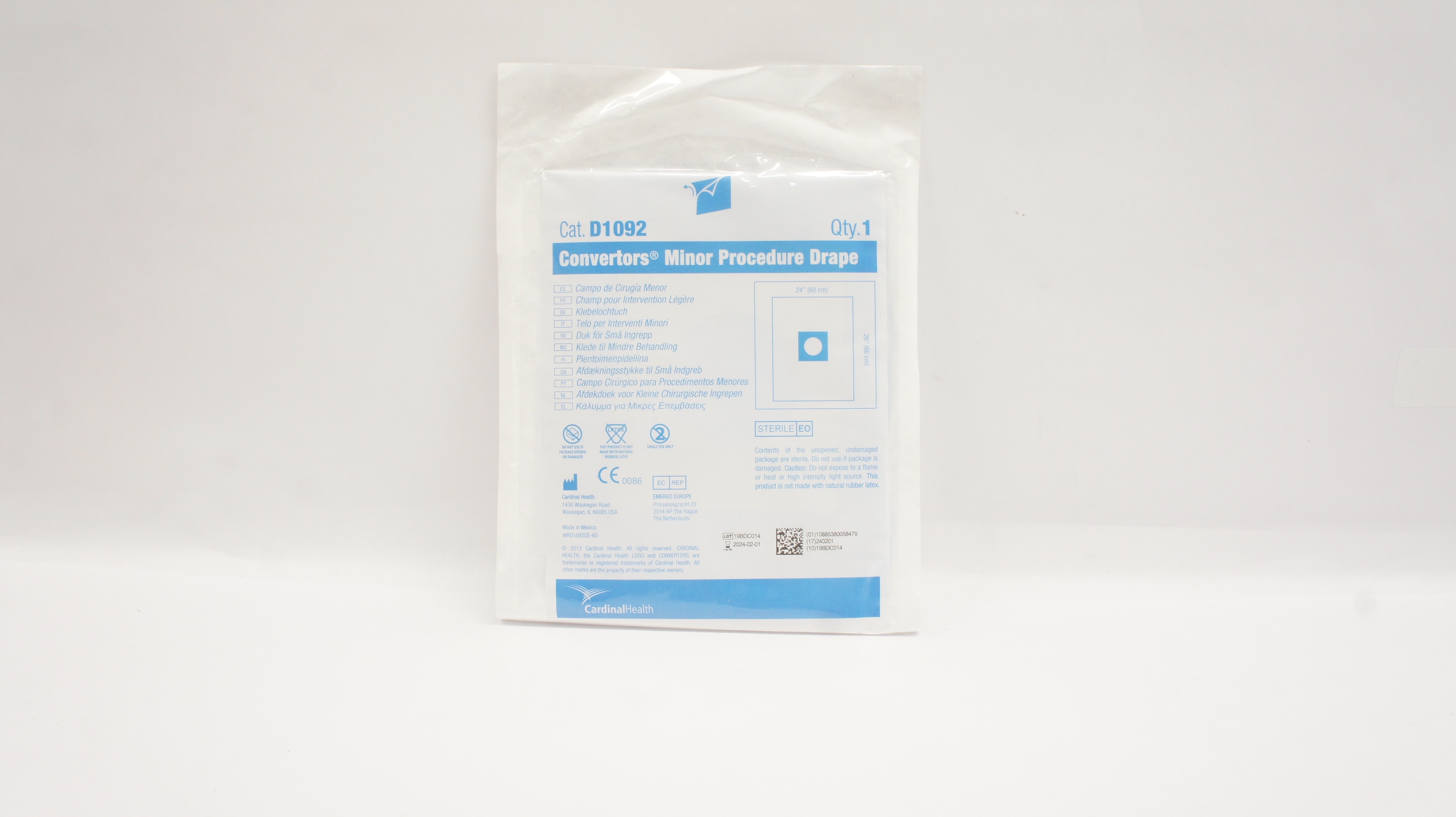 Cardinal Health D1092 Convertors Minor Procedure Drape 24inch x 26inch