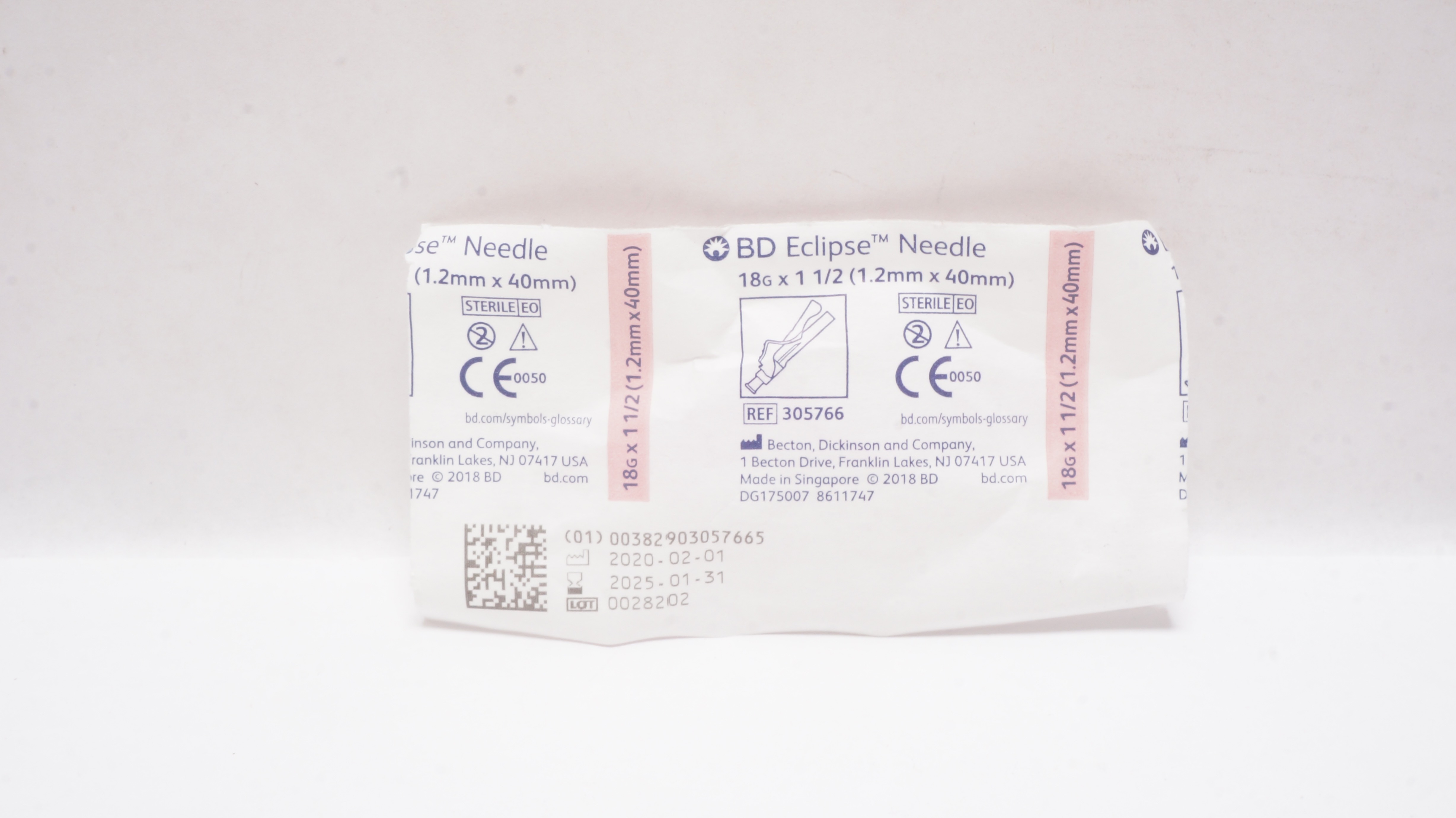 BD 305766 Eclipse Ndle 18G x 1-1/2