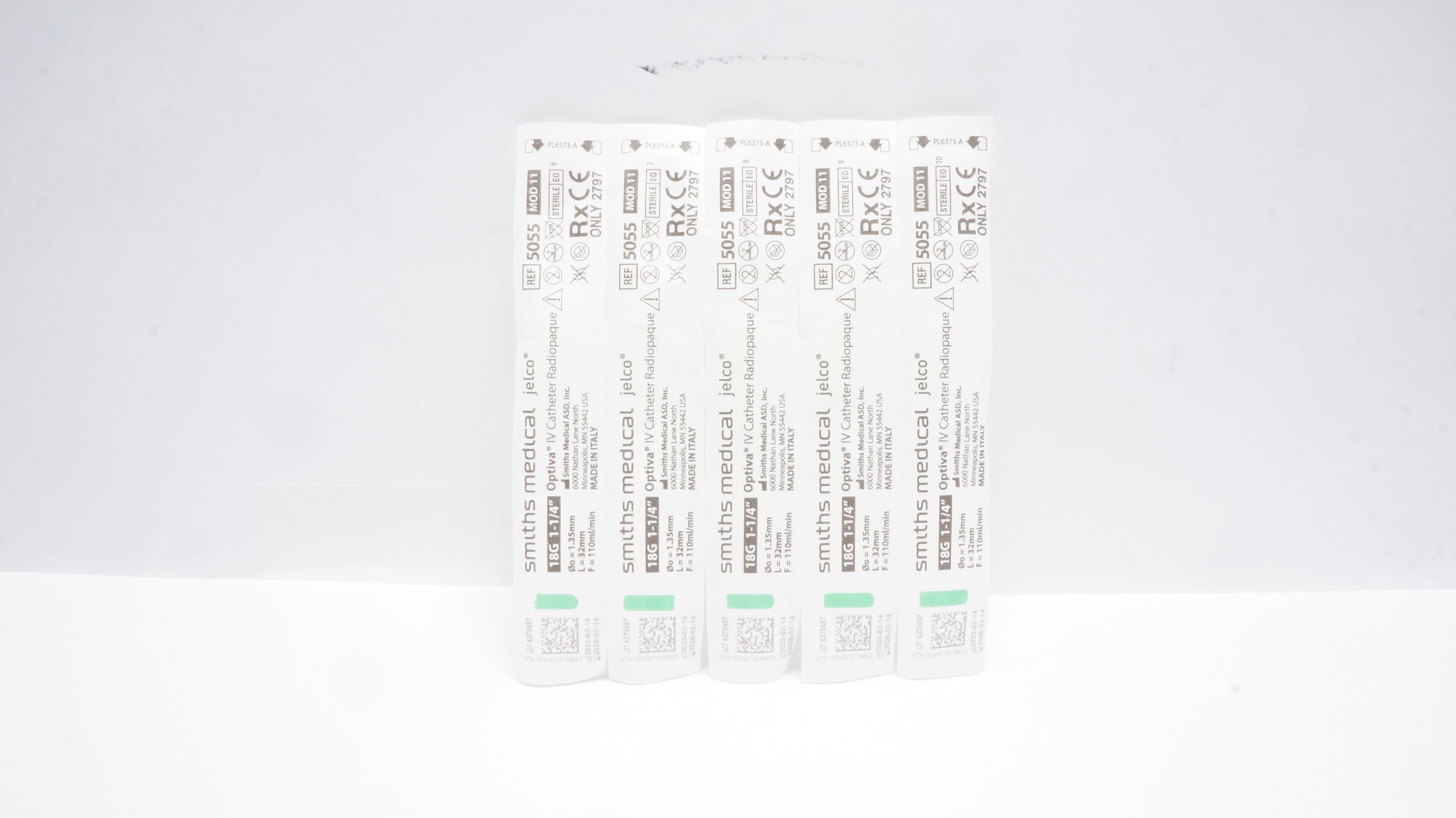 Smiths Medical 5055 Jelco Optiva IV Cath. 18G x 1-1/4inch 110mL/min -Lot of 5