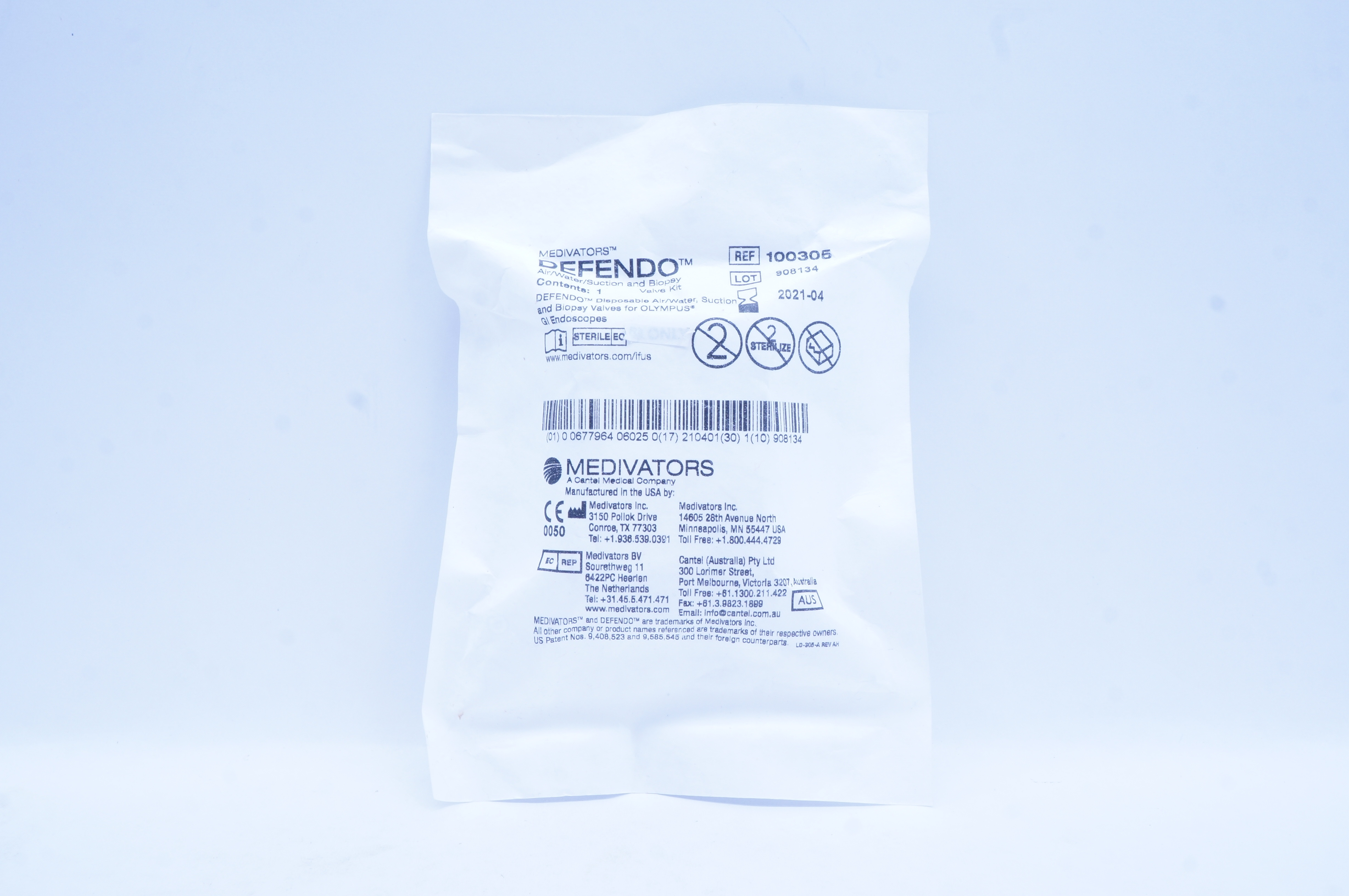 Medivators 100305 Defendo Disposable Air/Water/Suction and Biopsy Valves