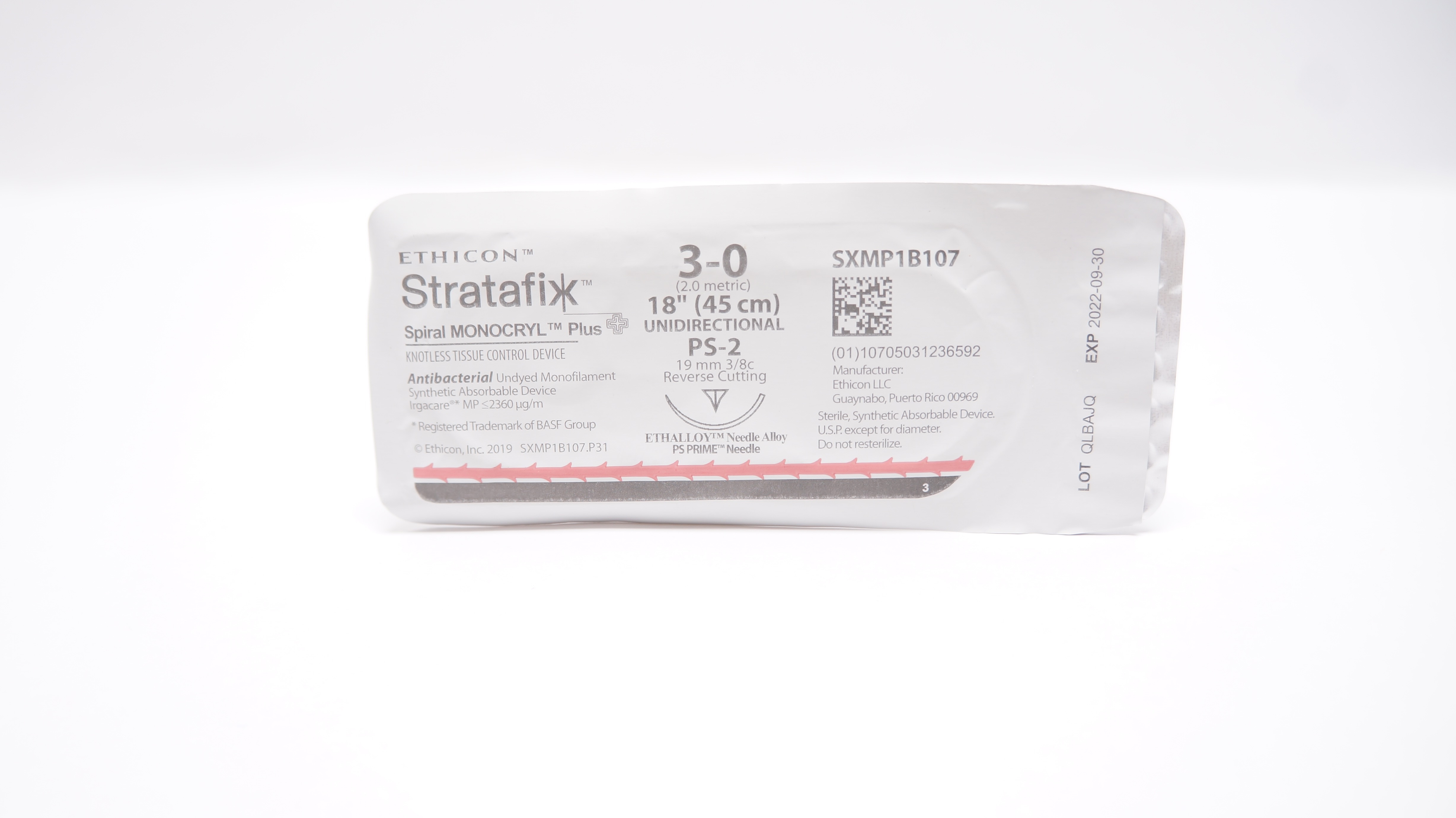 Ethicon SXMP1B107 3-0 Stratafix, PS-2, 19mm 3/8c Reverse Cutting, 18inch (x)