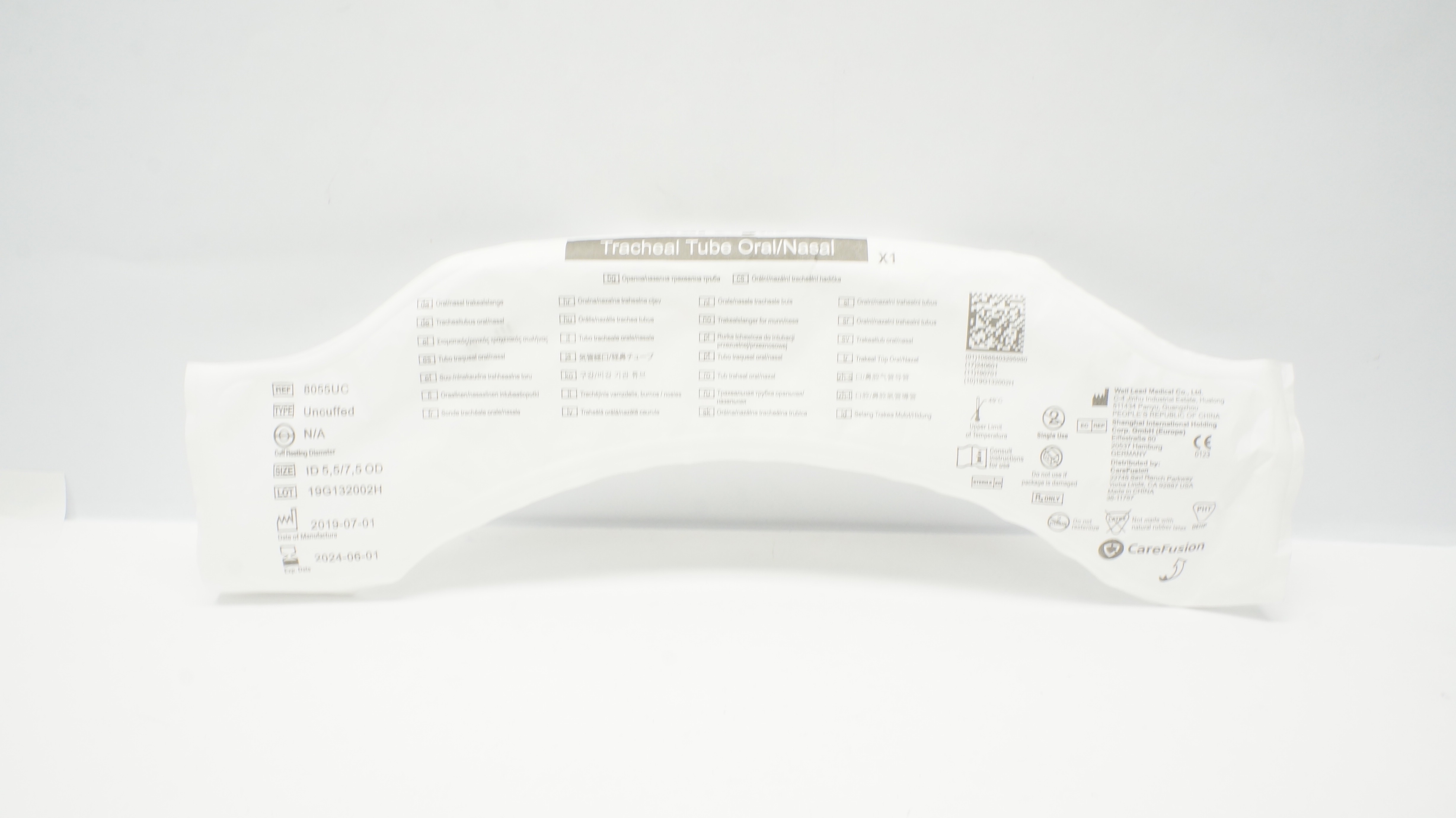 Care Fusion 8055UC Tracheal Tube Oral/Nasal Uncuffed 5.5ID x 7.5OD (x)
