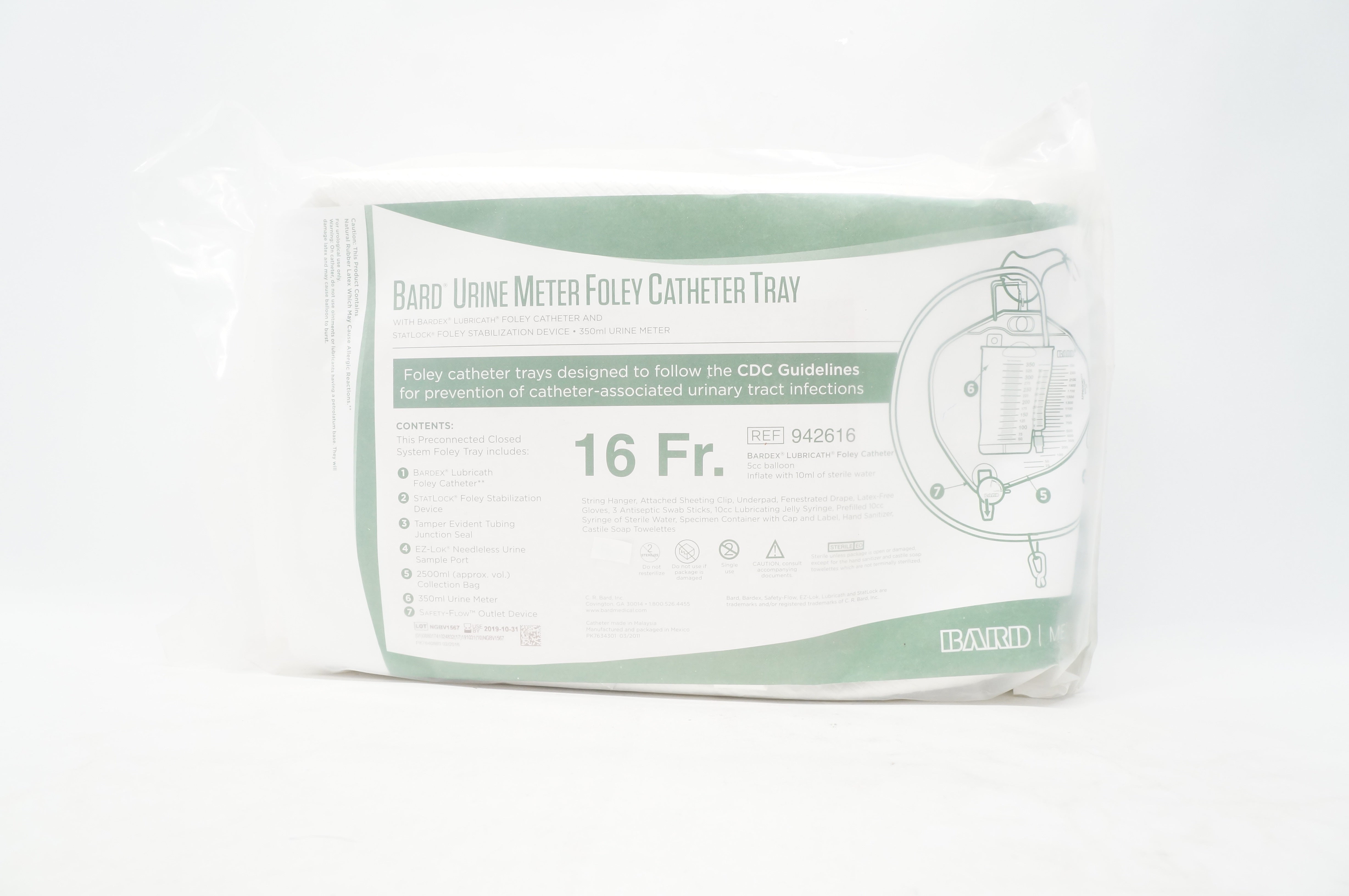 Bard 942616 Urine Meter Foley Cath. Tray 16Fr (x)