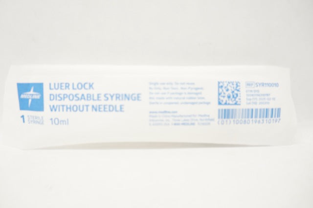 Medline SYR110010 Luer Lock Disposable Syringe Without Ndle 10ml