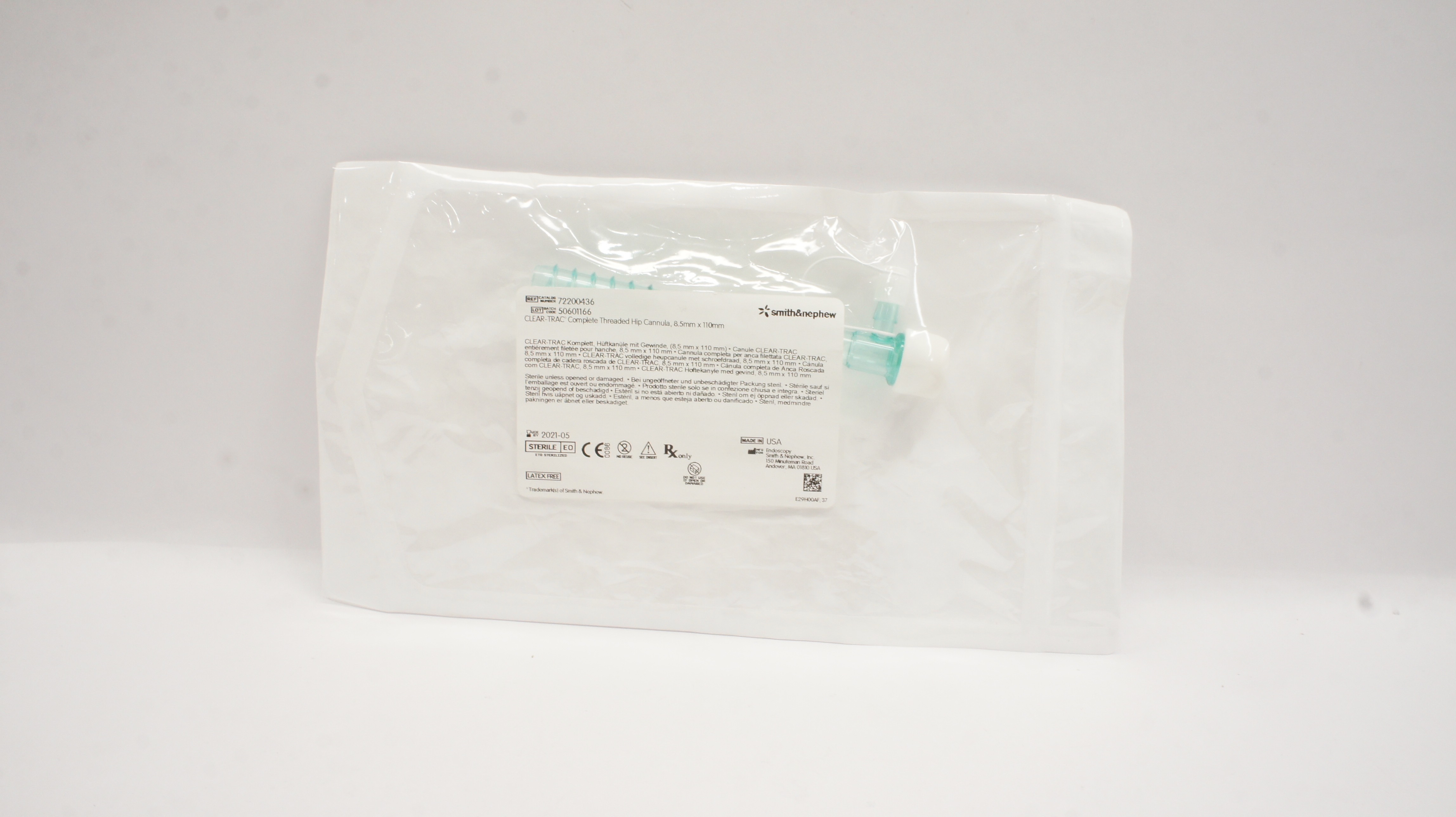 Smith&Nephew 72200436 Clear-Trac Complete Threaded Hip Cannula 8.5mm x 110mm (x)