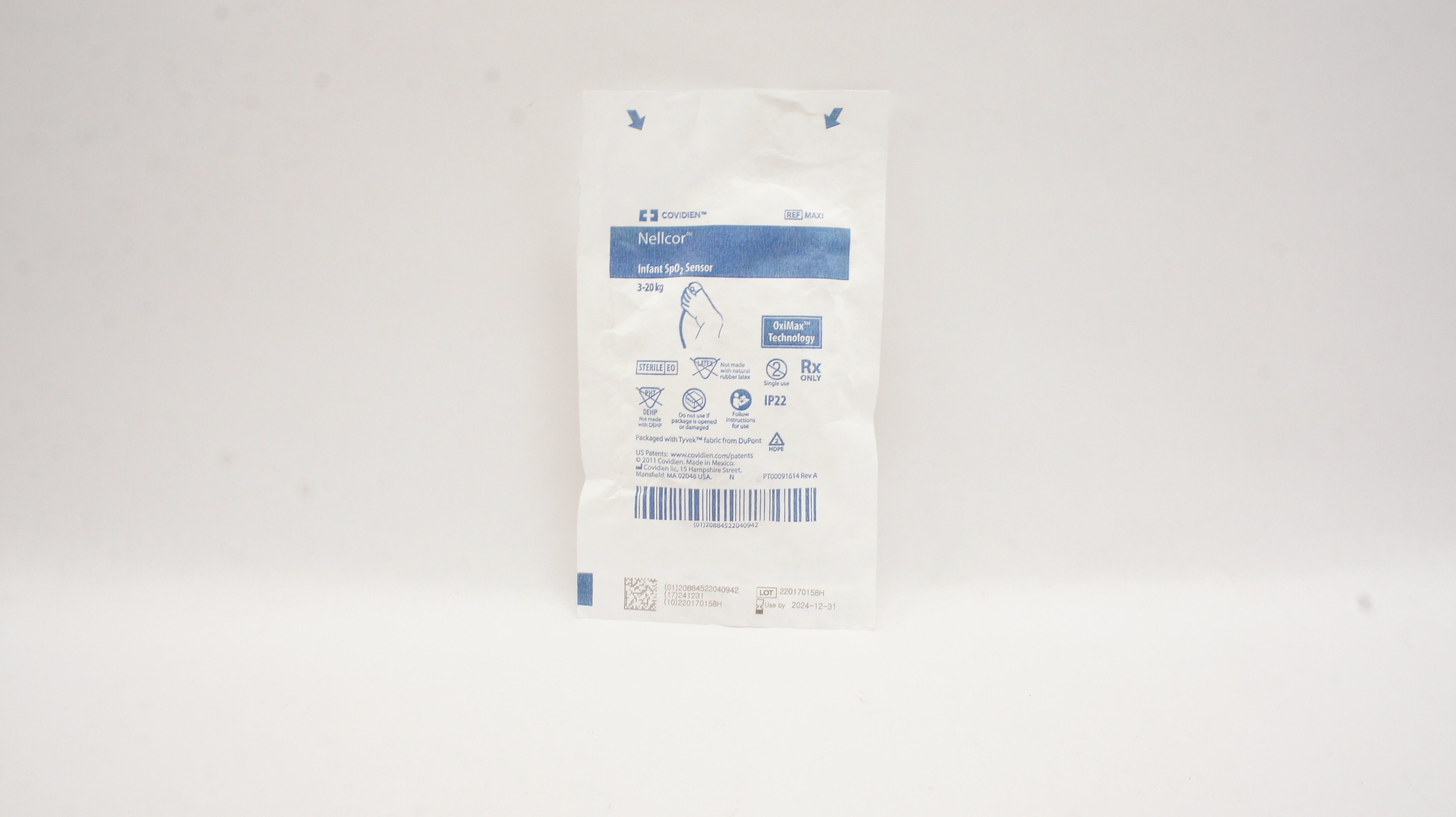 Covidien MAXI Nellcor Infant SpO2 Sensor OxiMax Technology 3-20kg