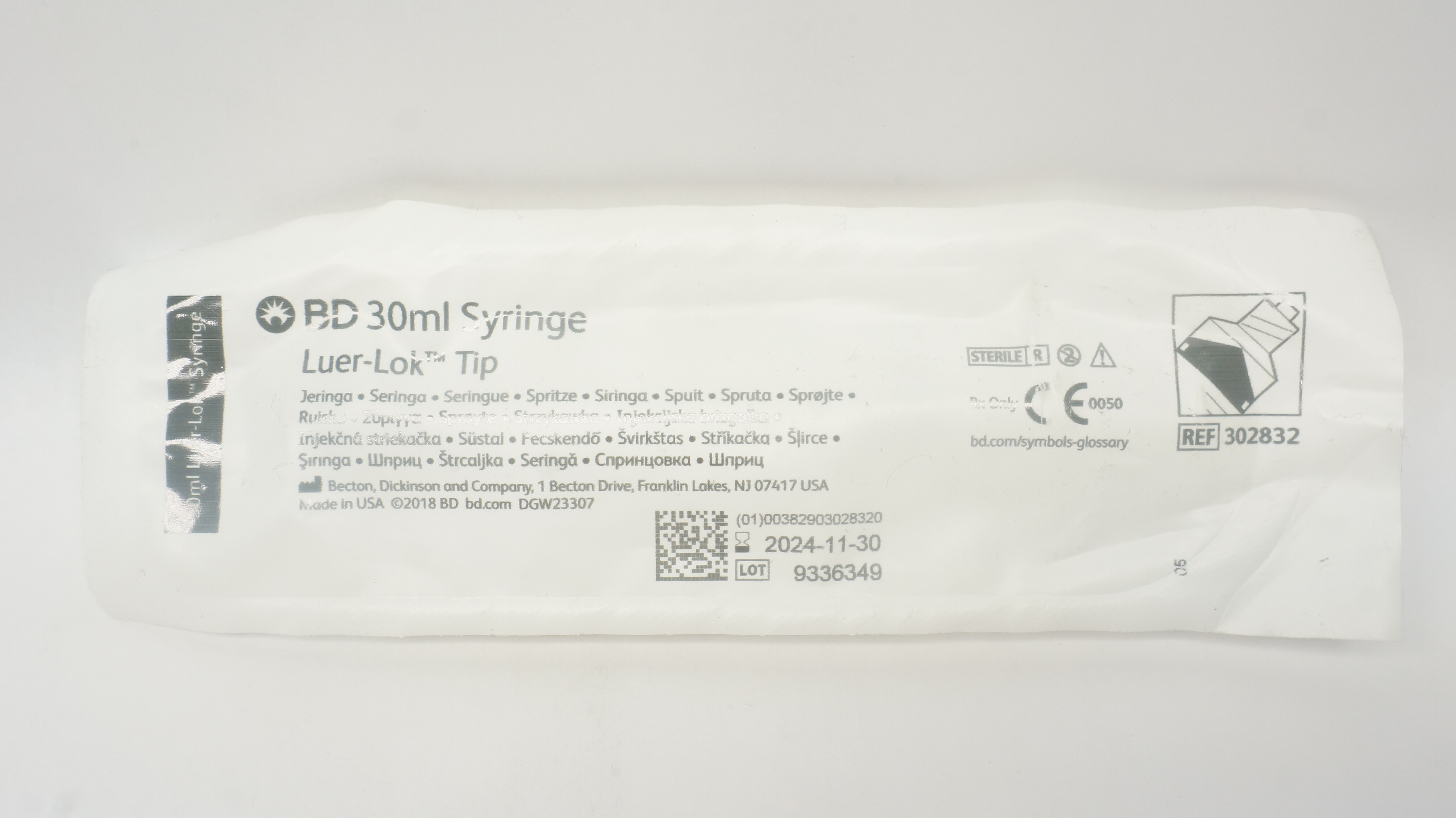 BD 302832 Luer-Lok Tip 30ml Syringe