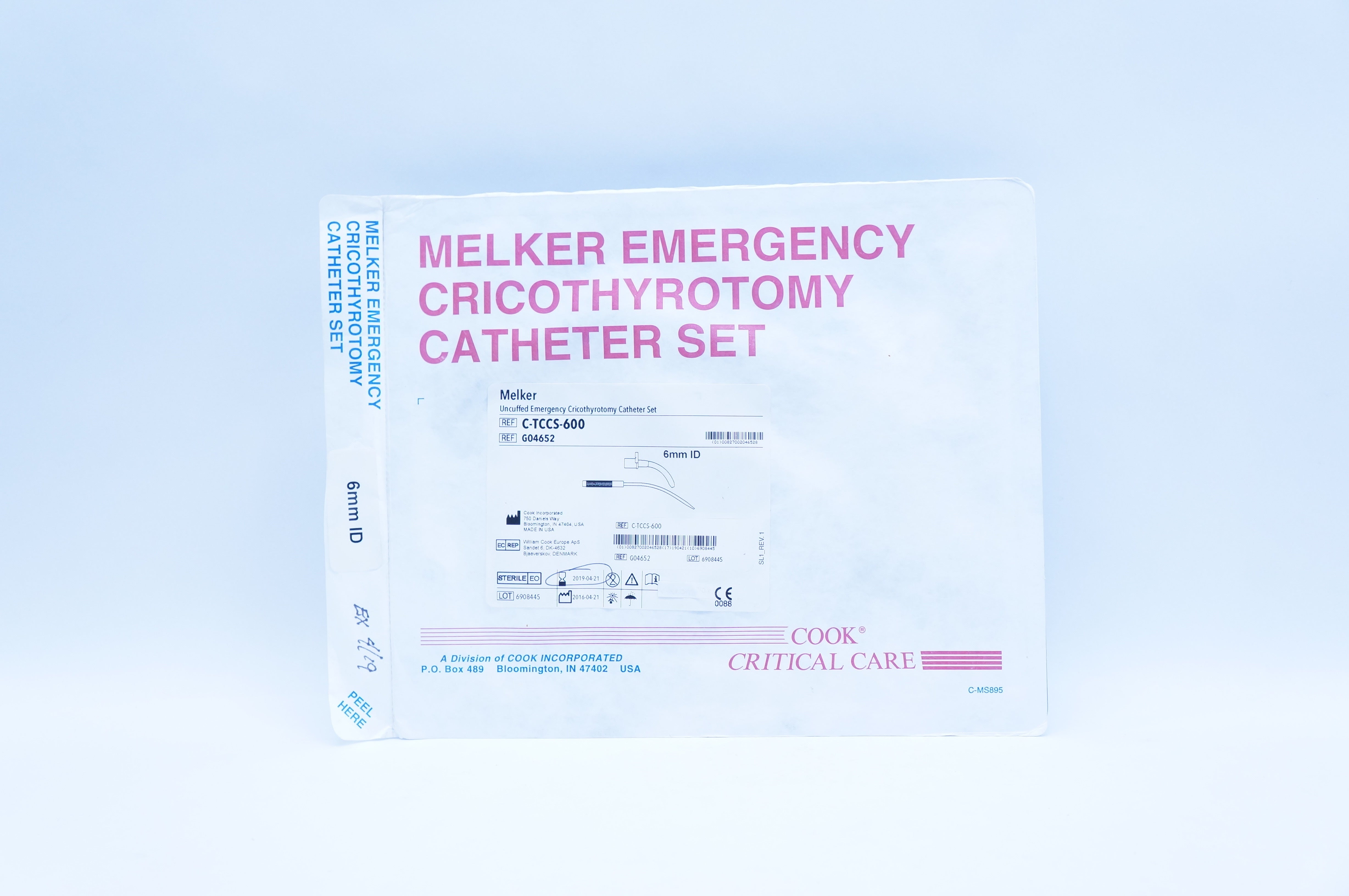 Cook Incorporated G04652 Melker Emergency Cricothyrotomy Cath. Set 6mm