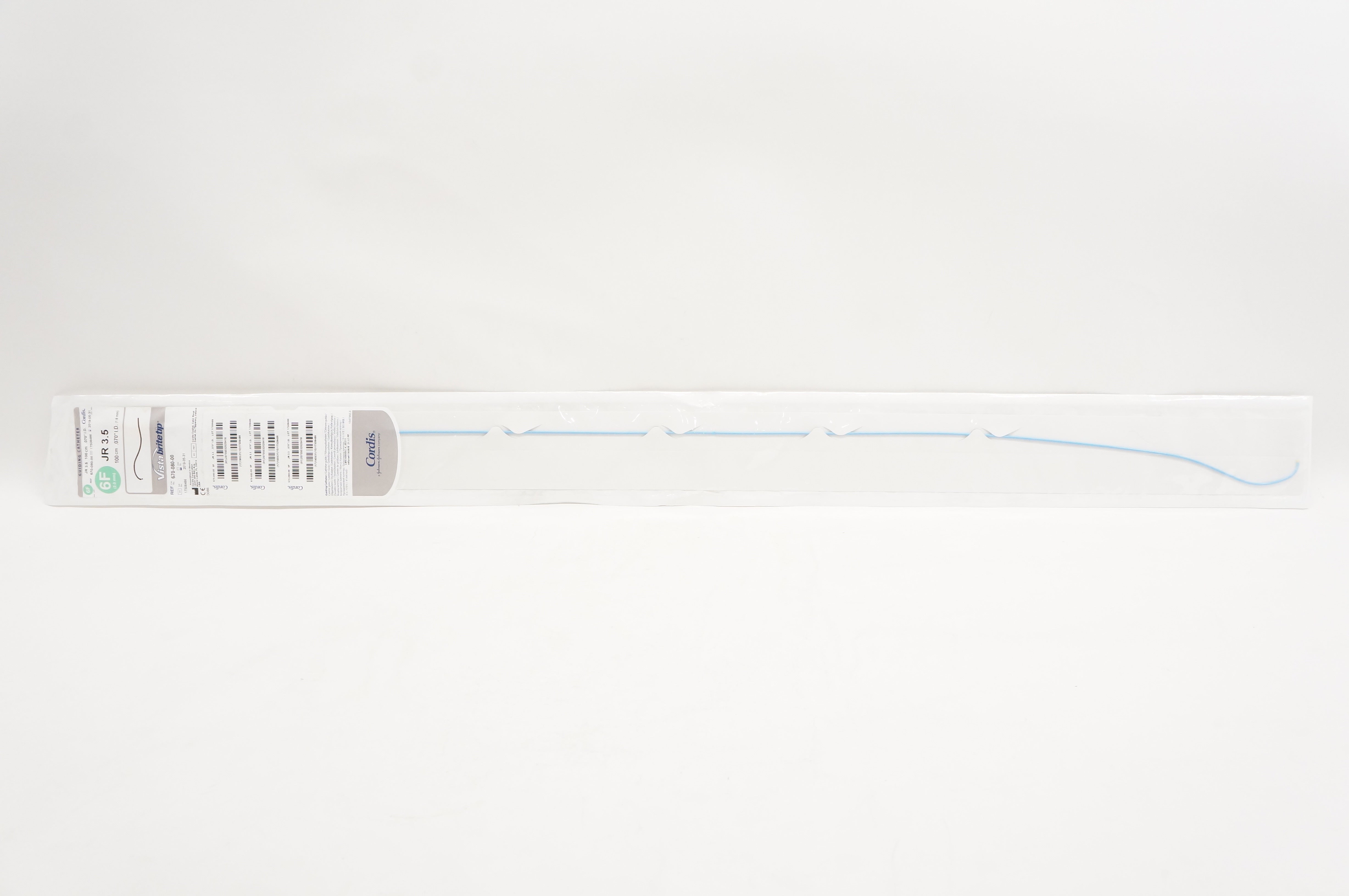 Cordis 670-080-00 VistaBriteTip JR 3.5 Guiding Cath. 6F x 100cm x .070inch (x)