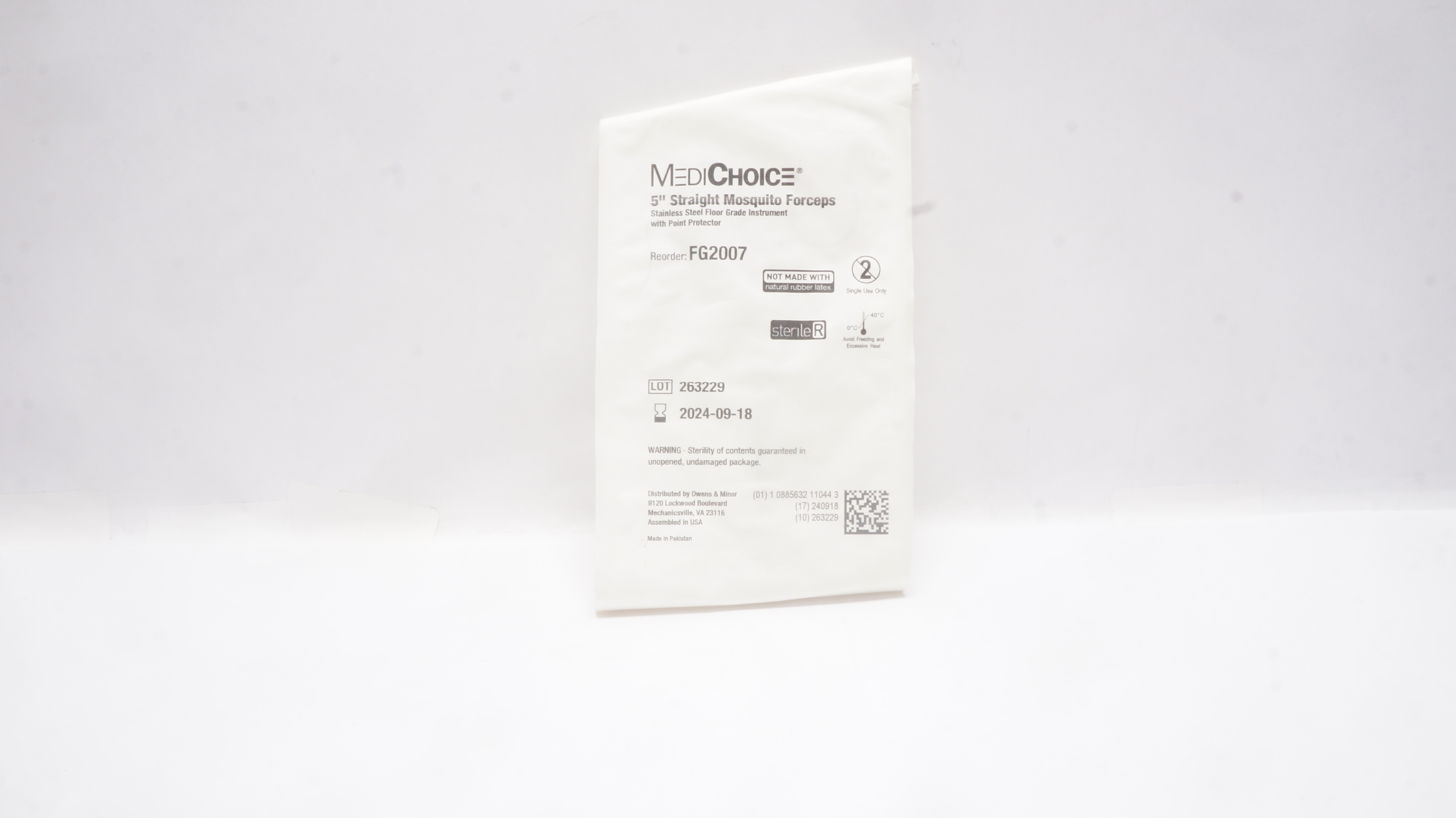 MediChoice FG2007 Mosquito Forceps, Stainless Steel, Straight 5 inch