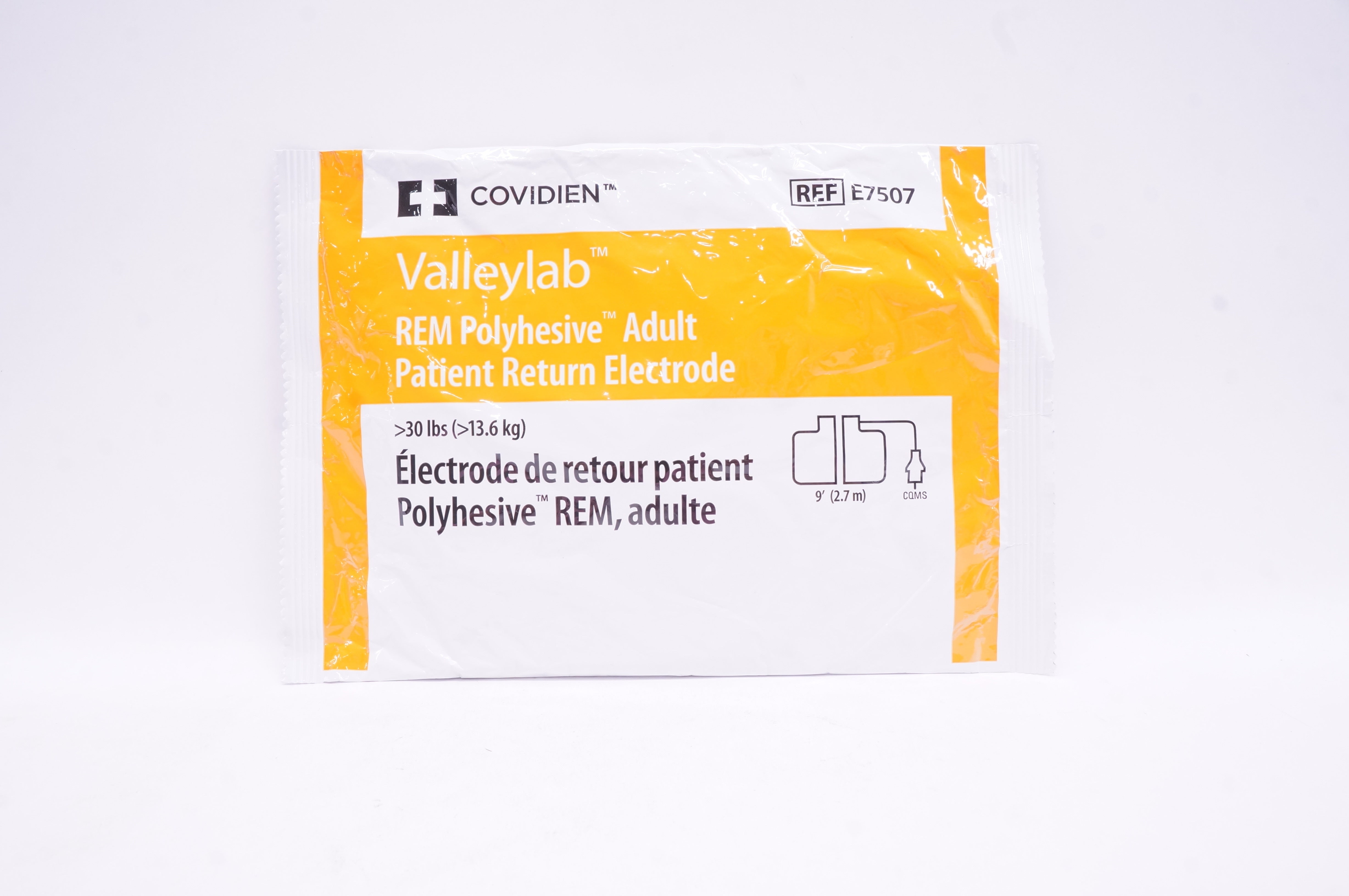 Covidien E7507 Valleylab REM Polyhesive Adult Patient Return Electrode,>30lbs(x)