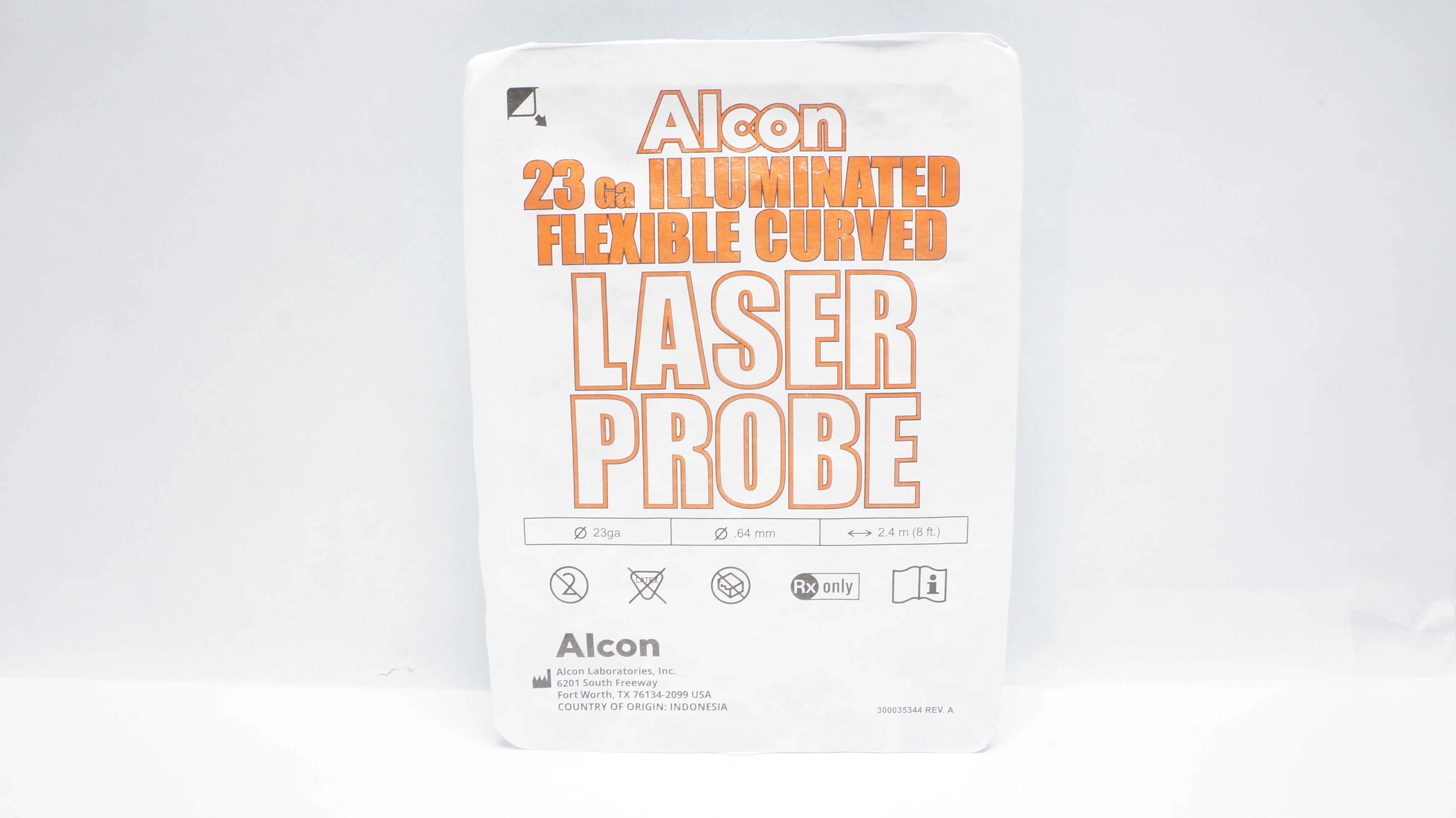 Alcon 8065751592 Illuminated Flexible Curved Laser Probe 23Ga x .64mm x 2.4m (x)