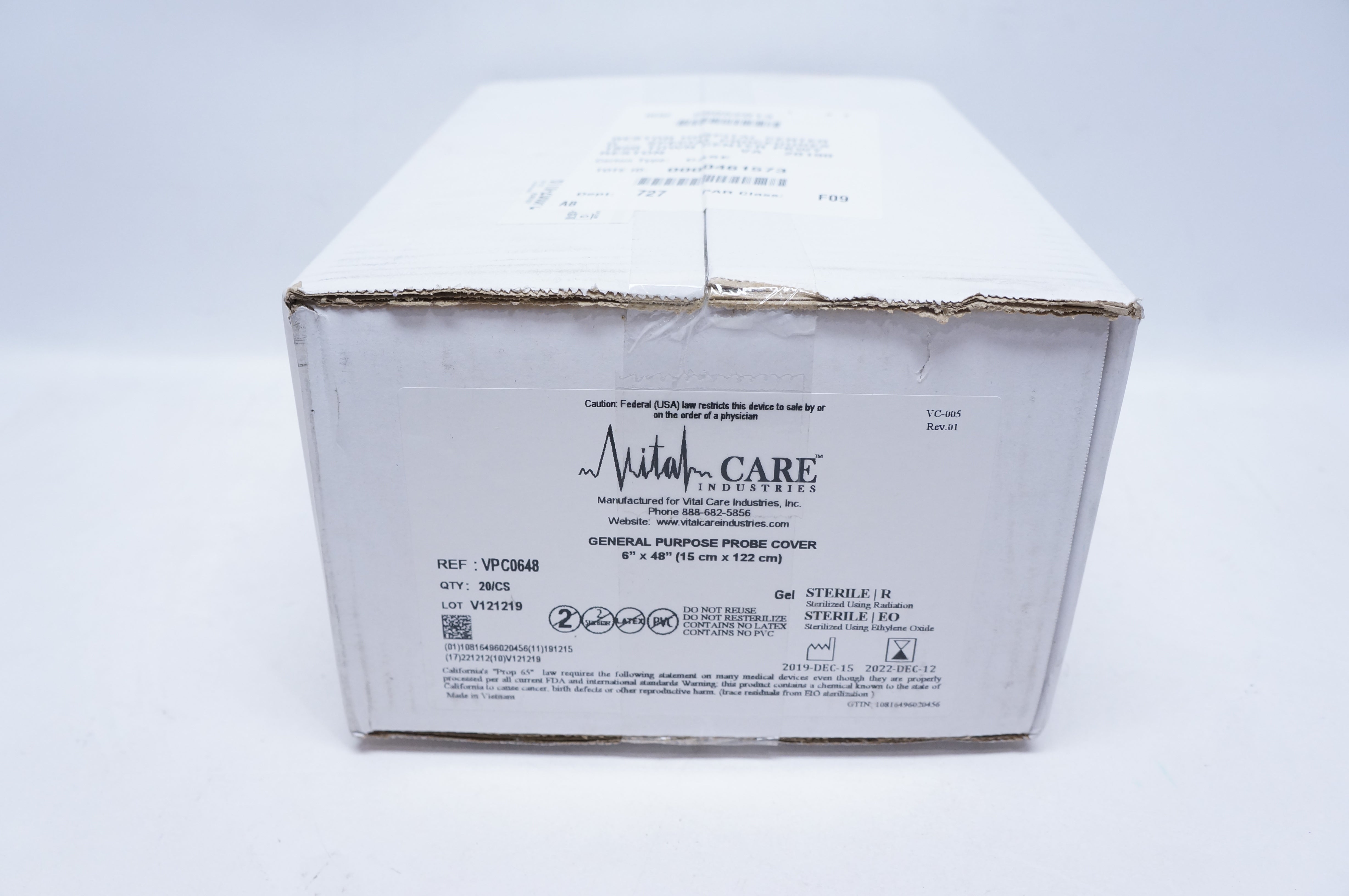 Vital Care VPC0648 General Purpose Probe Cover 6inch x 48inch - Case of 20