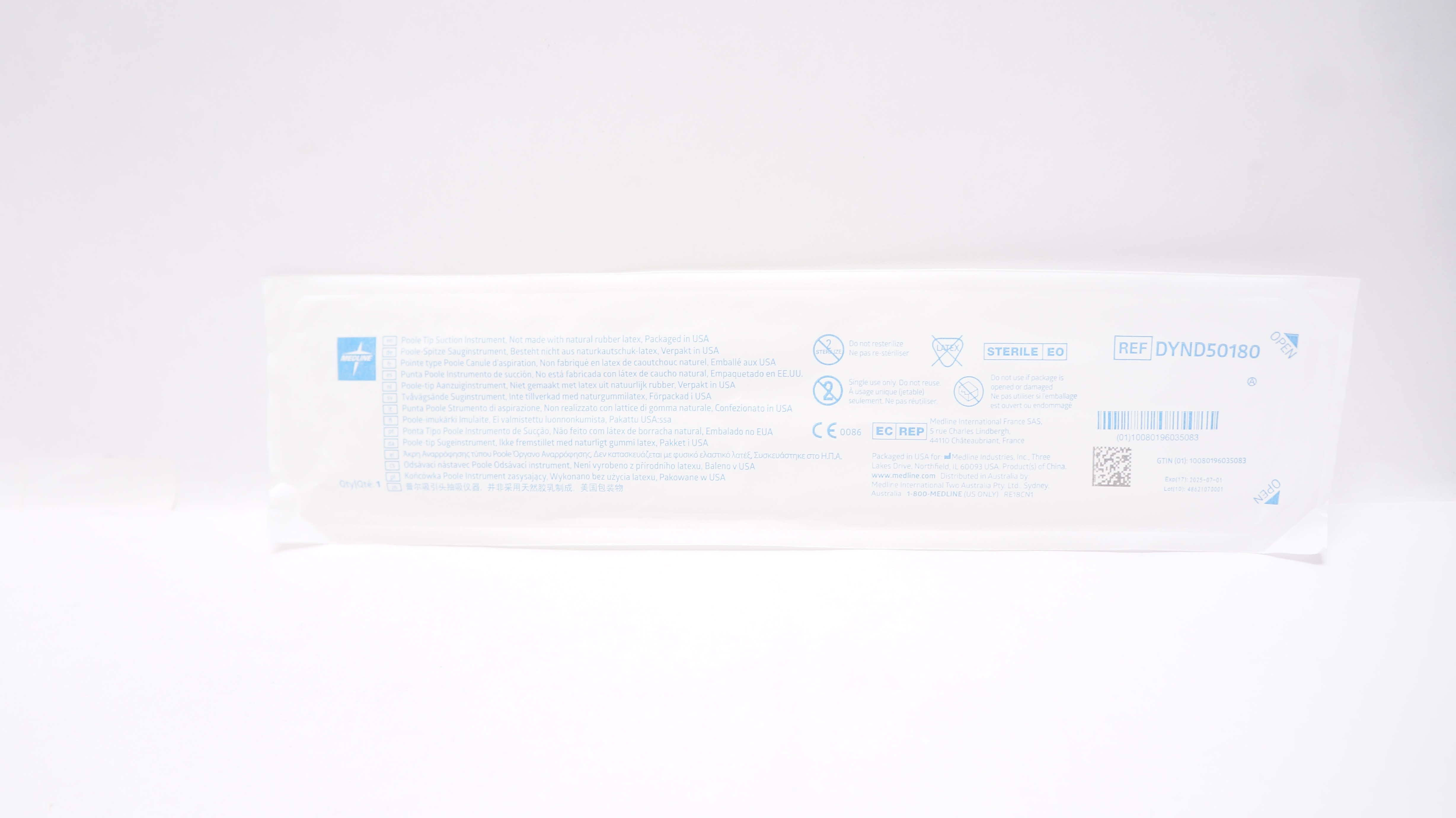Medline DYND50180 Poole Tip Suction Instrument