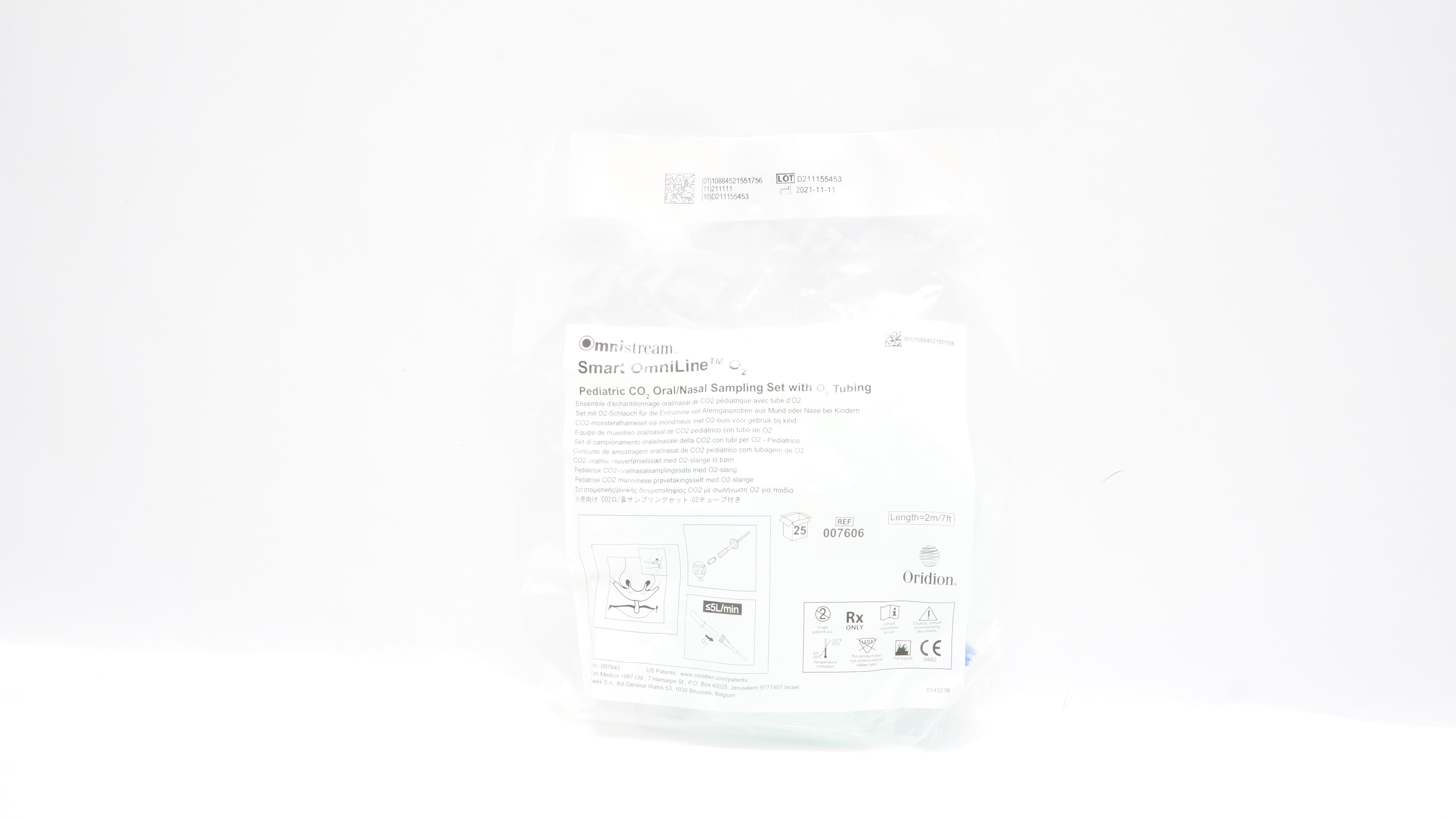 Oridion 007606 Smart OmniLine O2 Pediatric CO2 Oral/Nasal Sampling Set