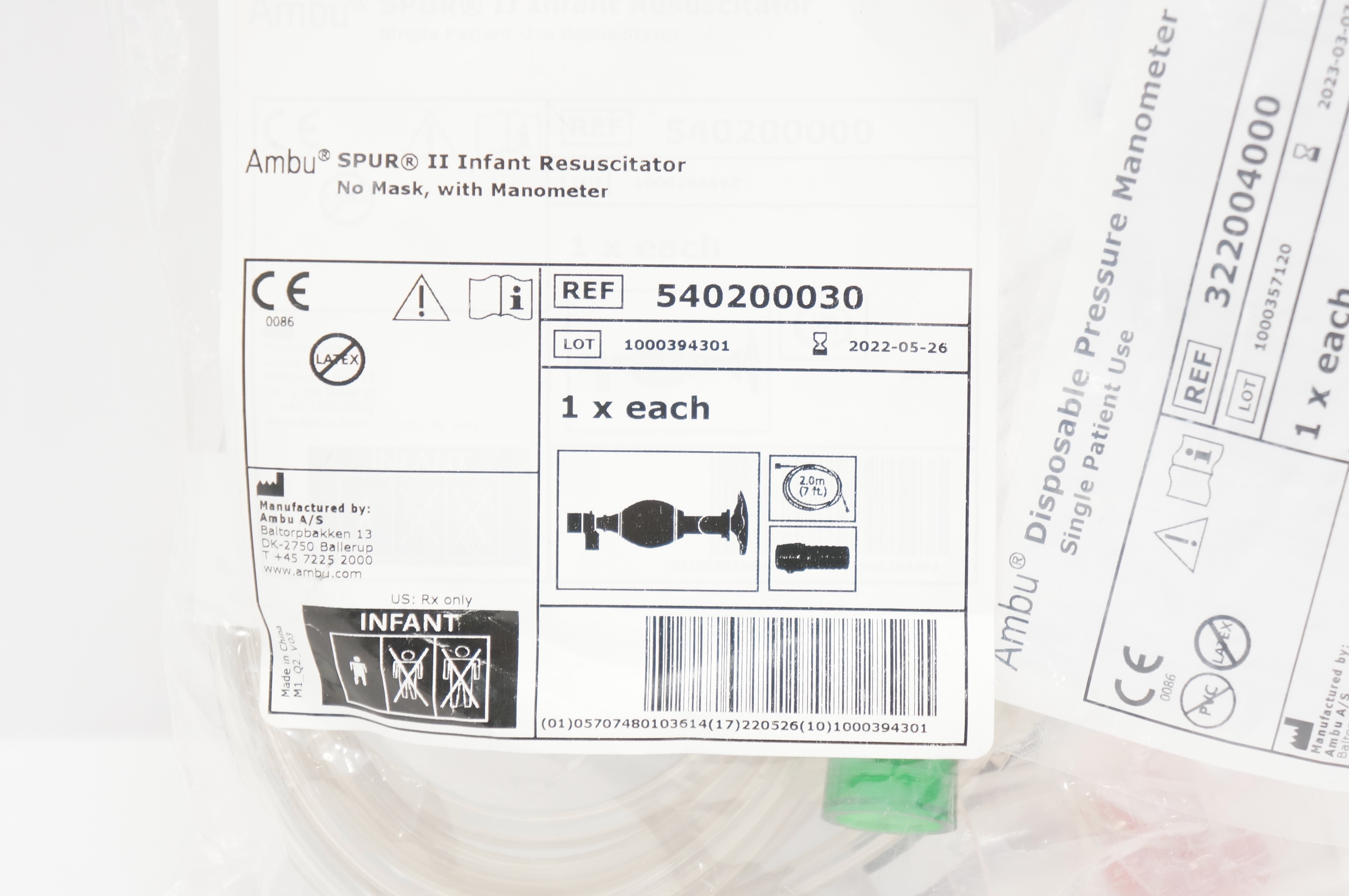 Ambu 540200030 Spur II Infant Resuscitator No Mask With Manometer (x)