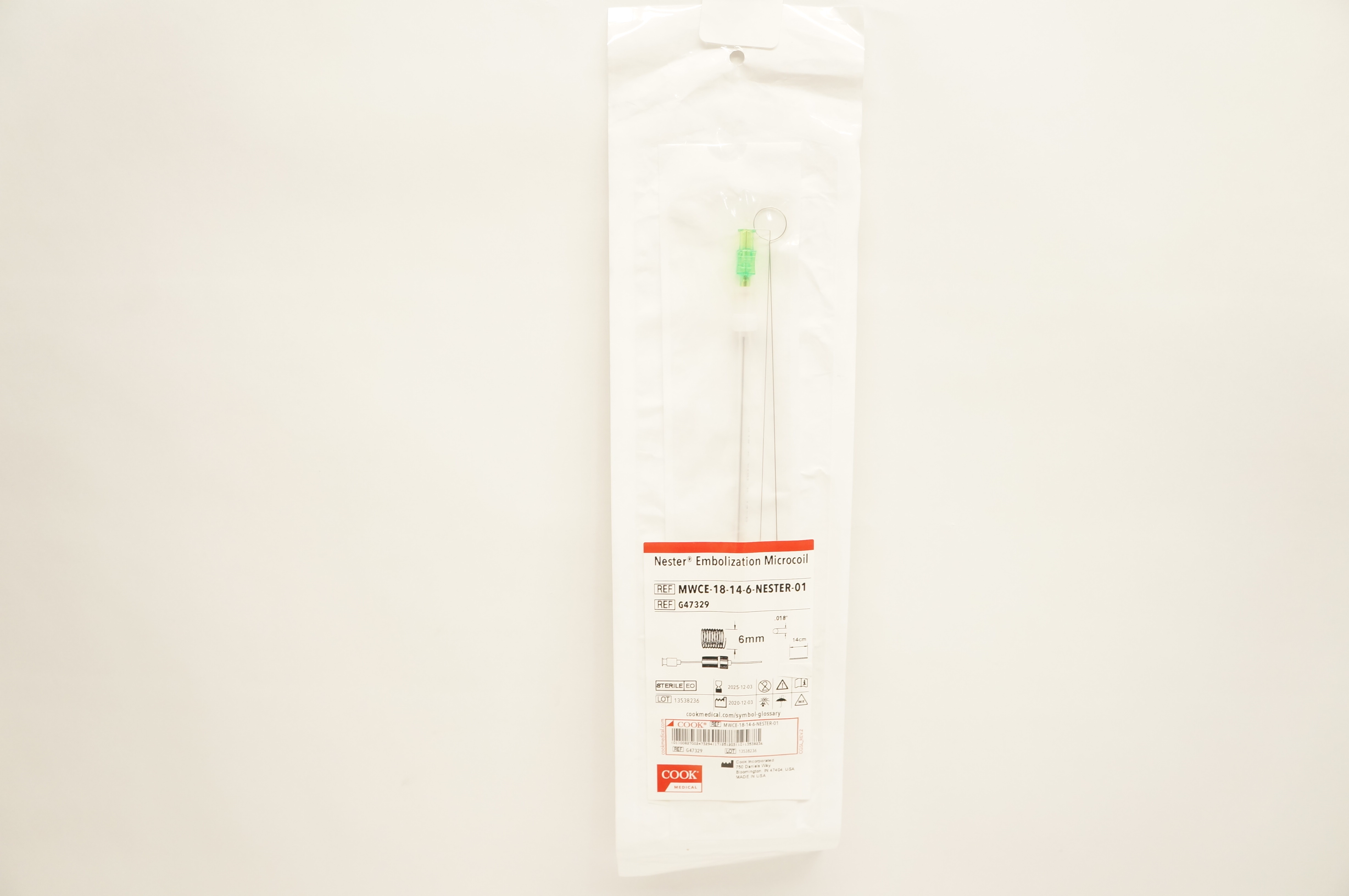 Cook Medical G47329 Nester Embolization Microcoil 6mm x 14cm