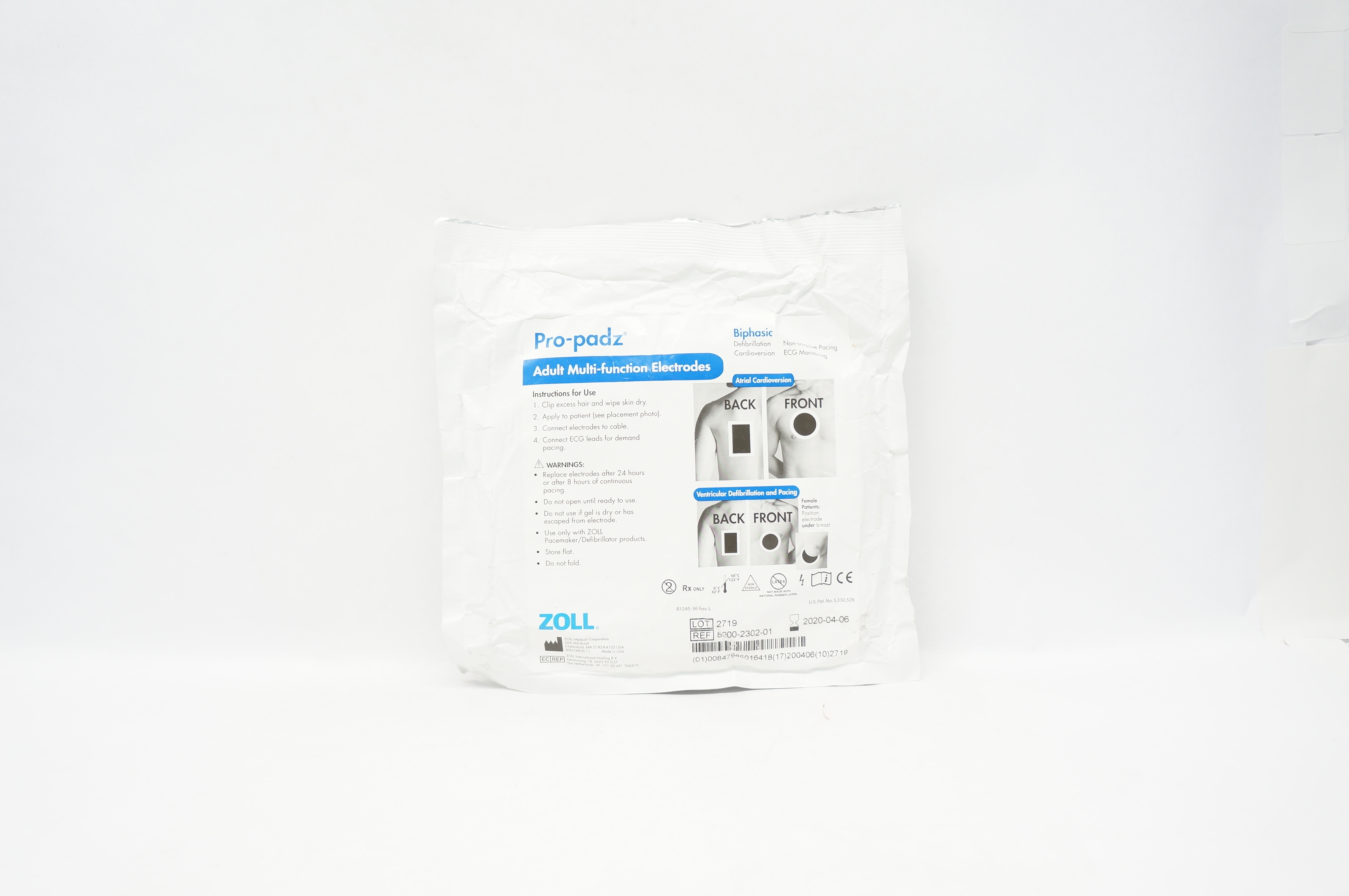 ZOLL 8900-2302-01 Pro-padz Adult Multi-function Electrodes Biphasic (x)