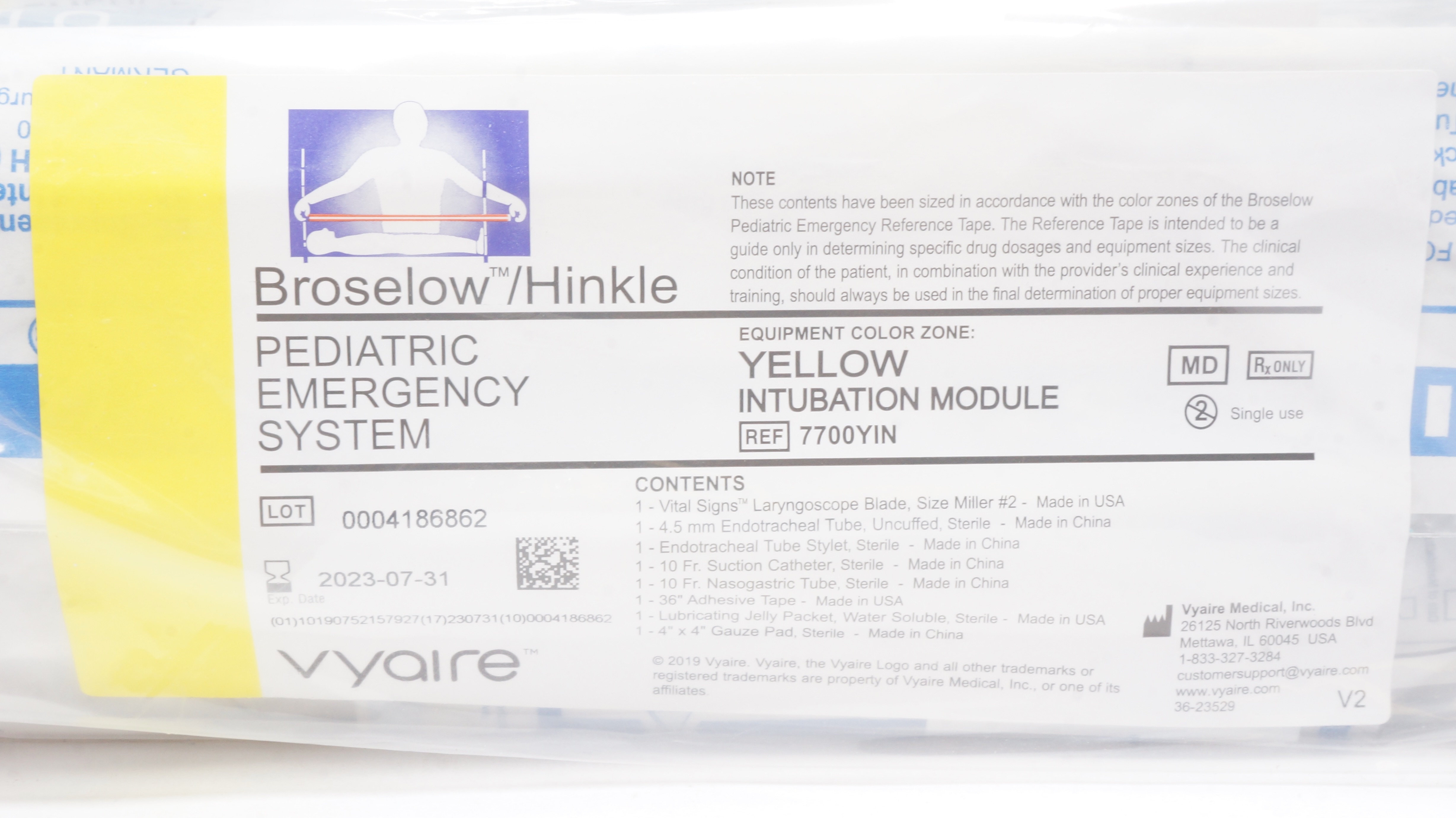 Iv Module Viyare 7700YIN Broselow/Hinkle Pediatric Emergency System Intubation Module