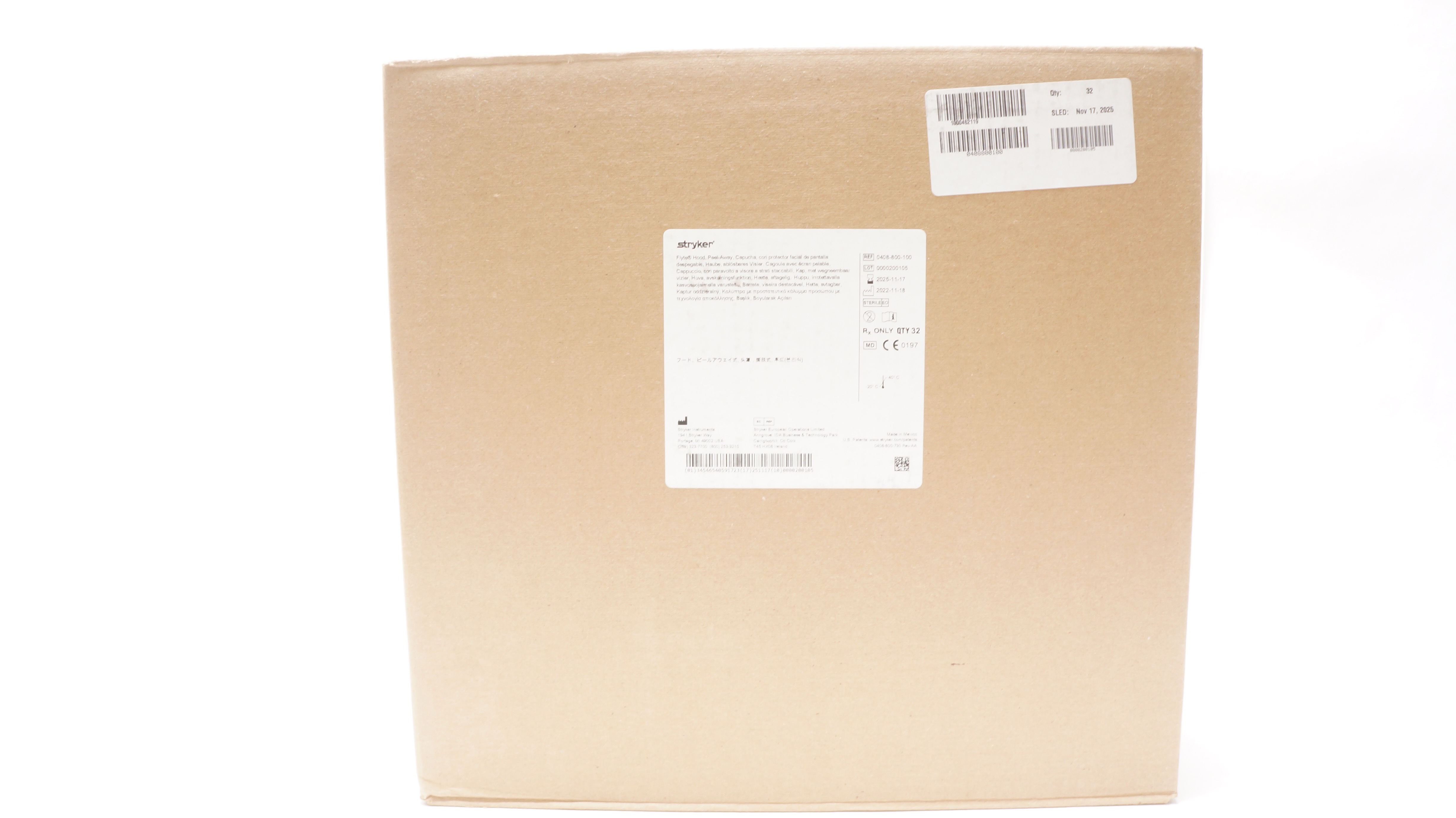 Stryker 0408-800-100 Flyte Hood Peel-Away - Case of 32