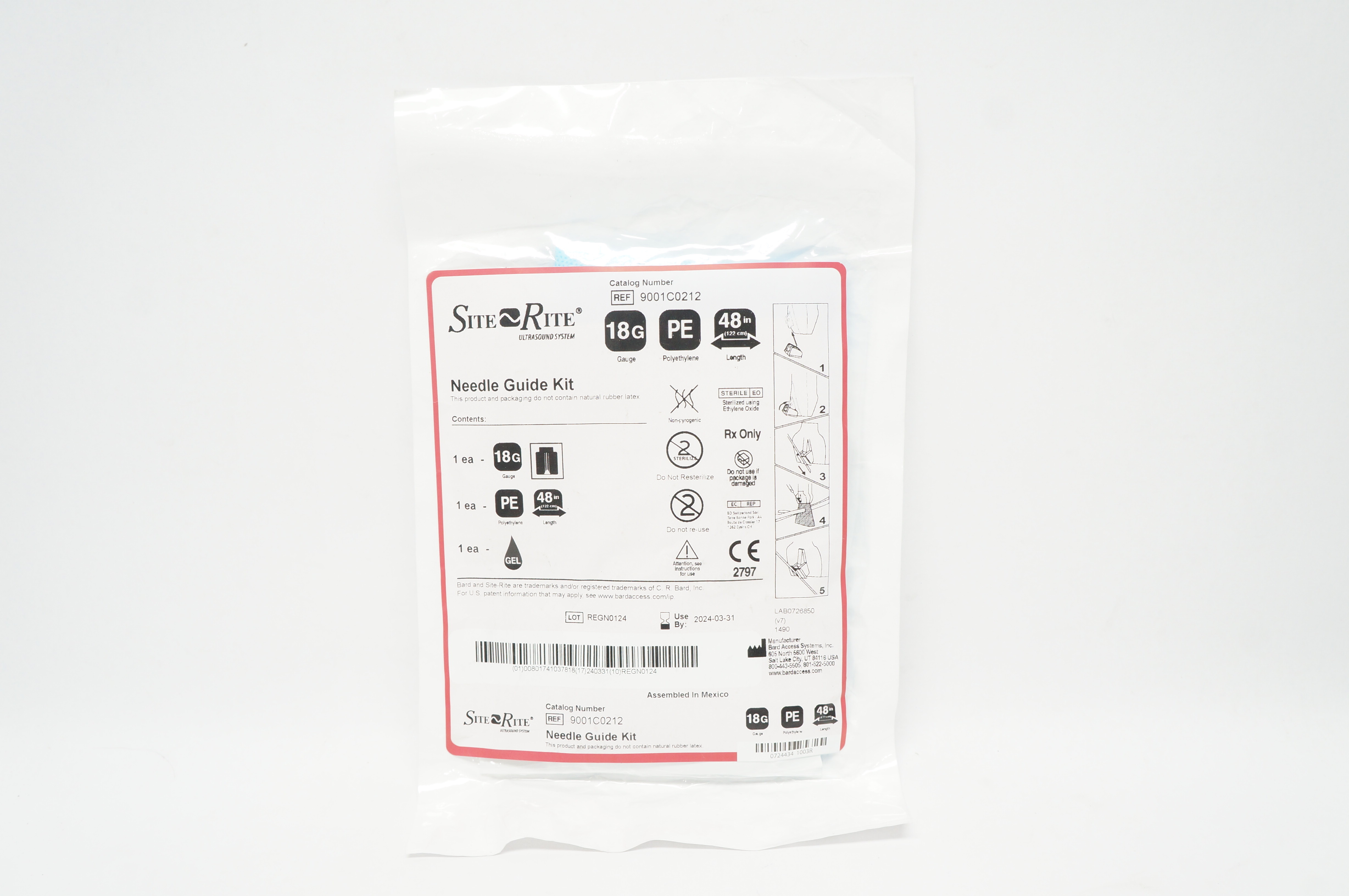 Bard 9001C0212 Site Rite Ndle Guide Kit 18G x 48inch