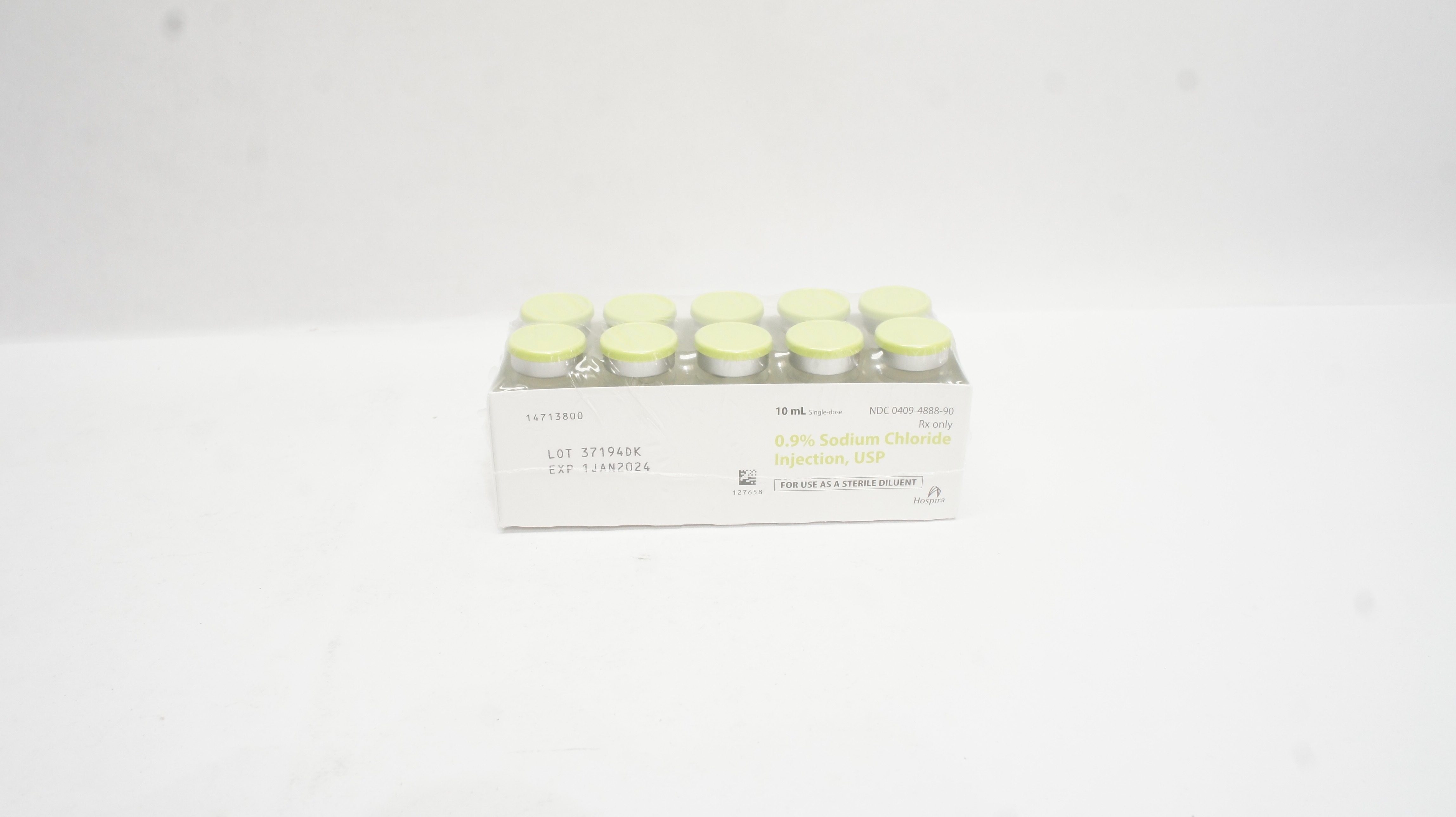 Hospira NDC 0409-4888-02 0.9% Sodium Chloride Injection, USP 10ml (x)- Box of 10