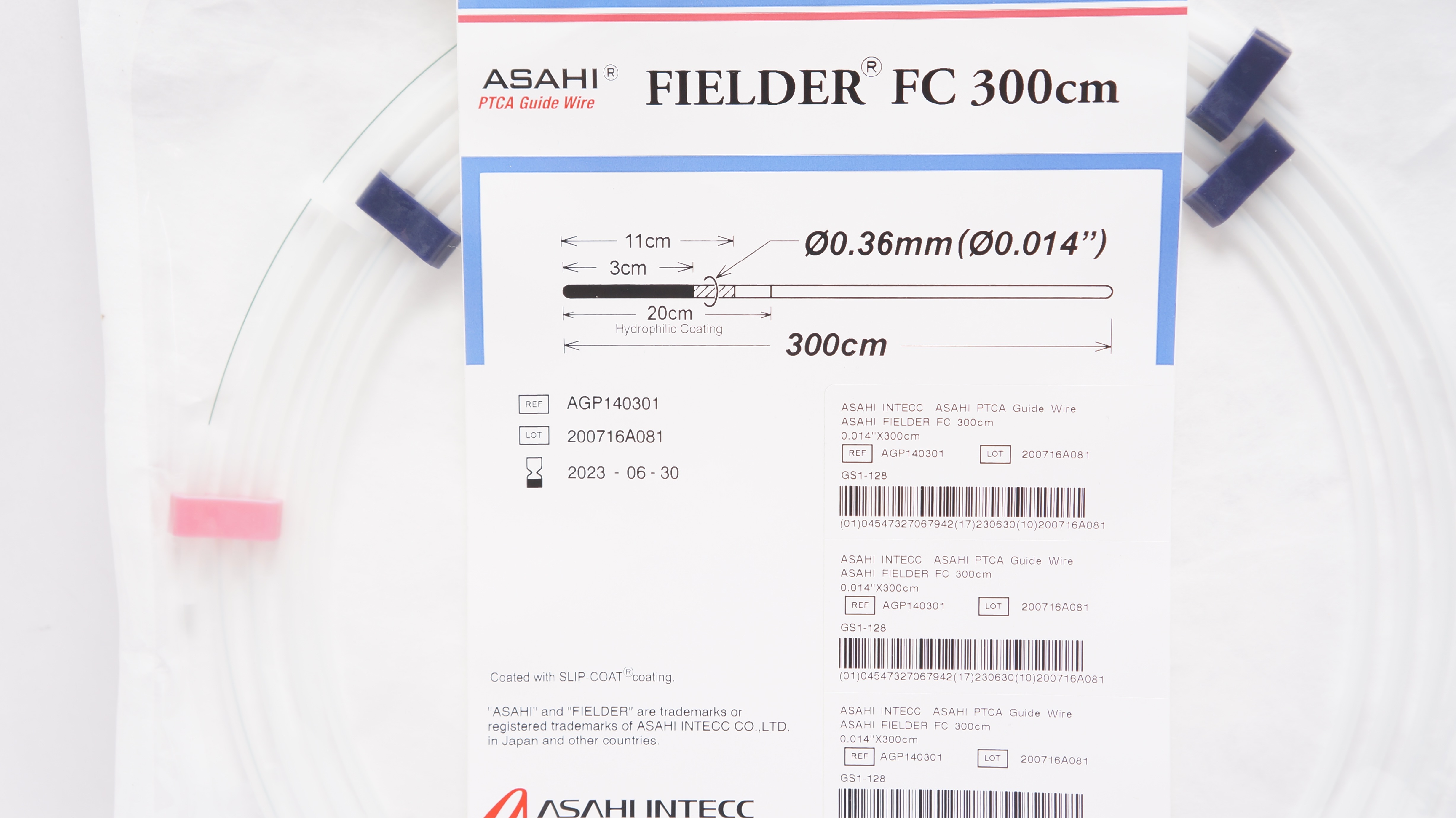 ASAHI INTECC AGP140301 PTCA Guide Wire Fielder FC 300 cm x 0.014