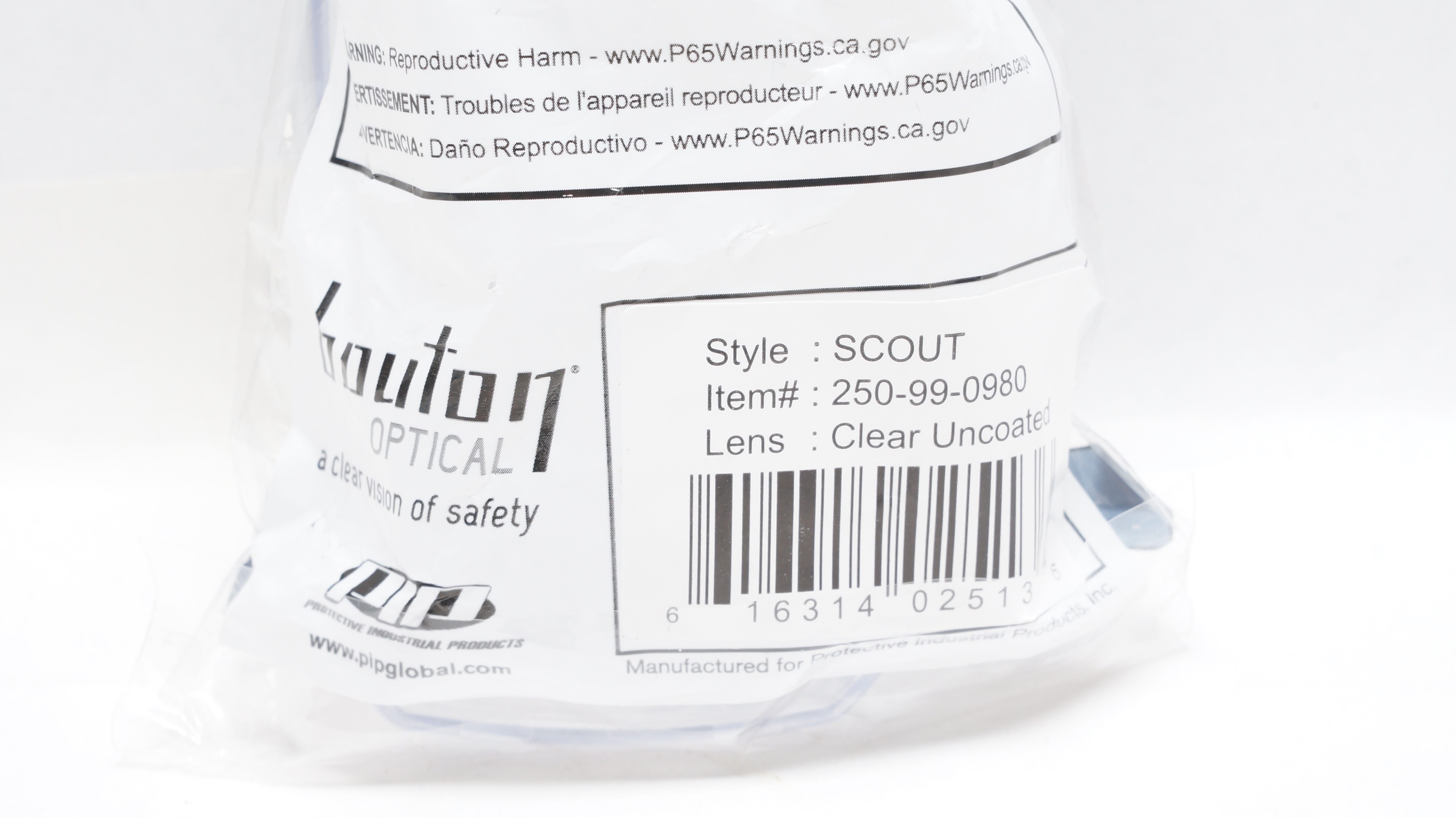 PIP Global 250-99-0980 Bouton Optical The Scout Safety Glasses