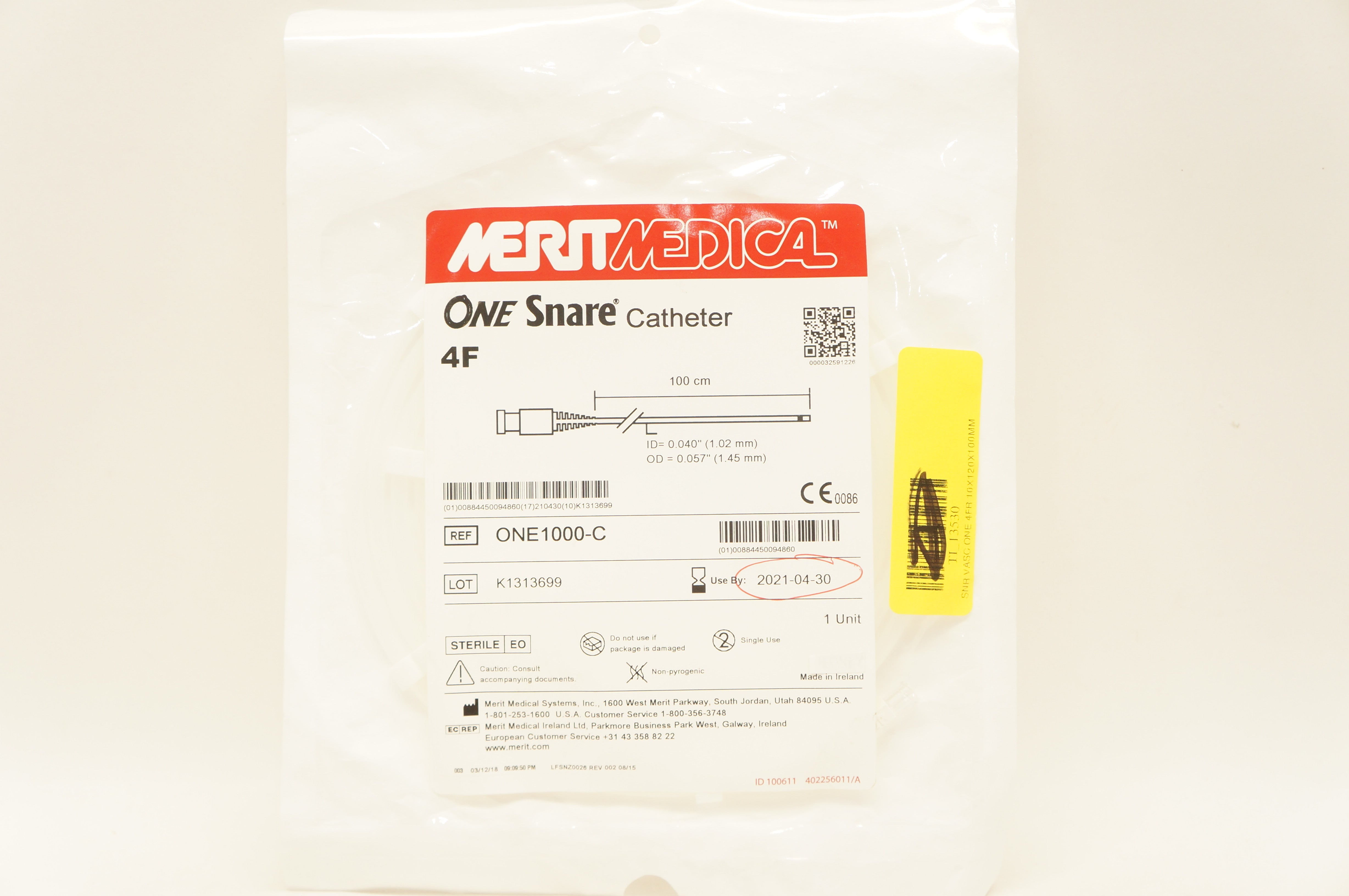 Merit Medical ONE1000C One Snare Catheter 4F (x)