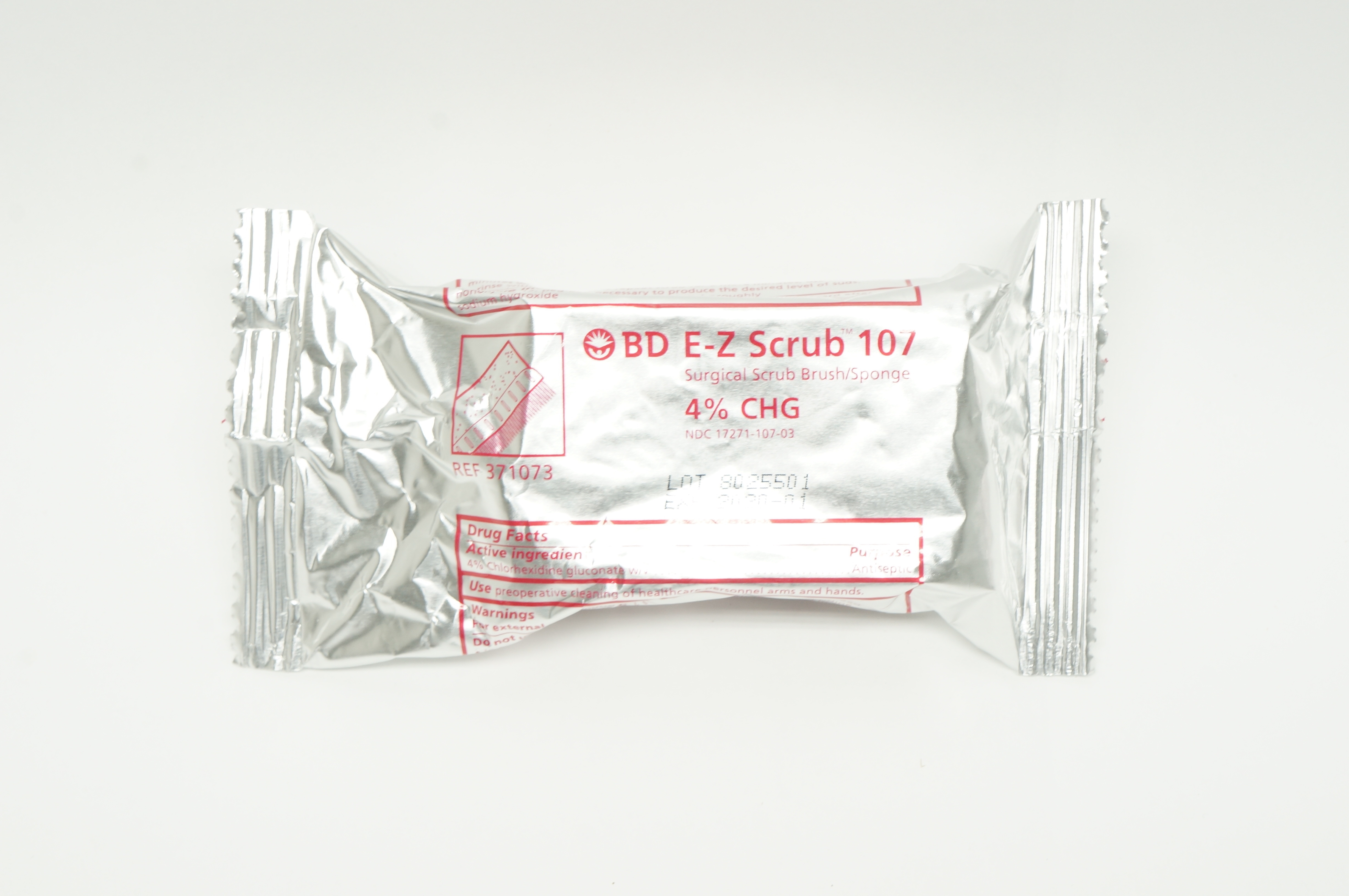 BD 371073 E-Z Scrubs 107 Surgical Scrub Brush/Sponge 4% CHG (x)
