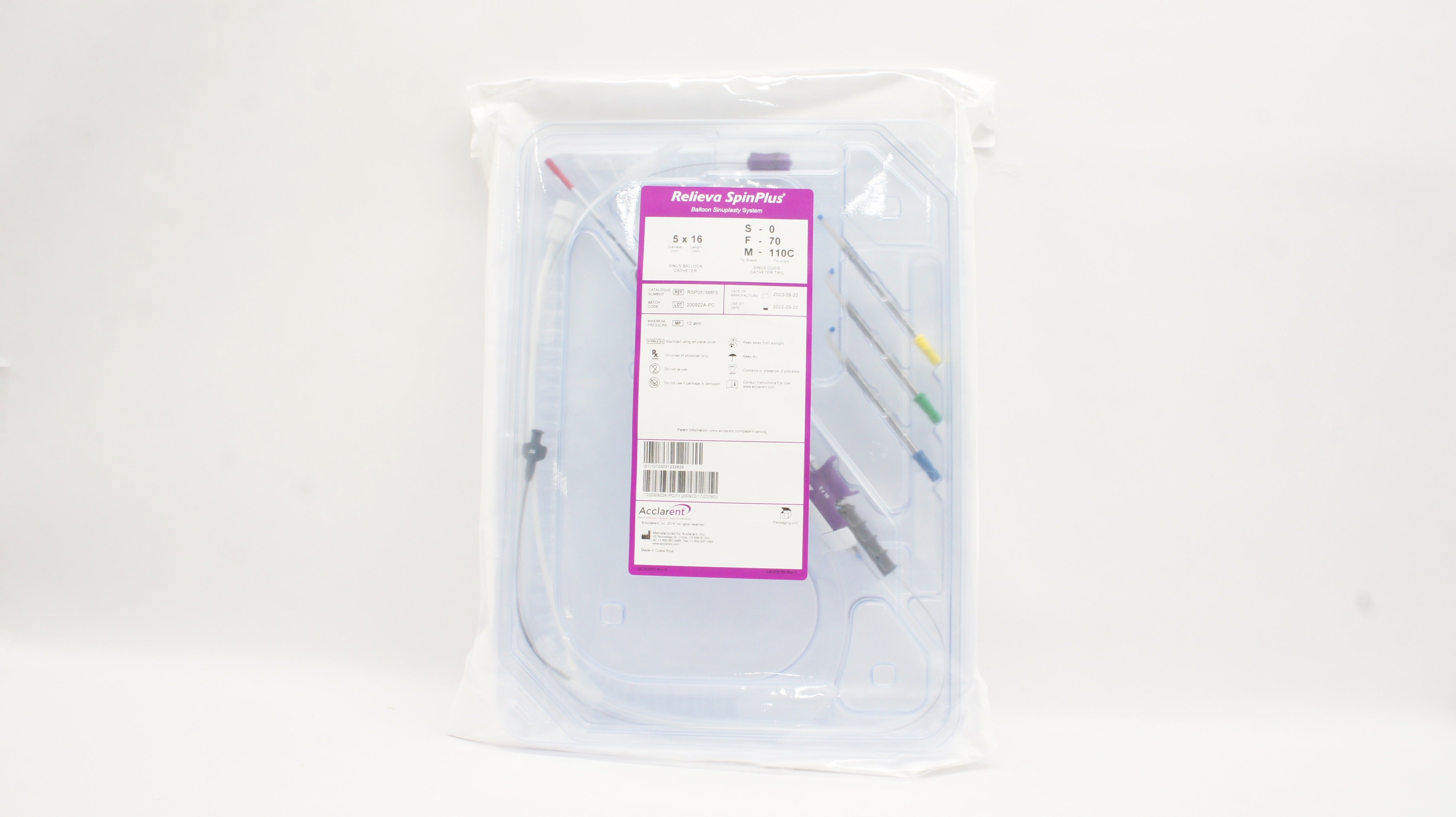 Acclarent RSP0516MFS Relieva SpinPlus Sinus Balloon Catheter 5mm x 16mm (x)