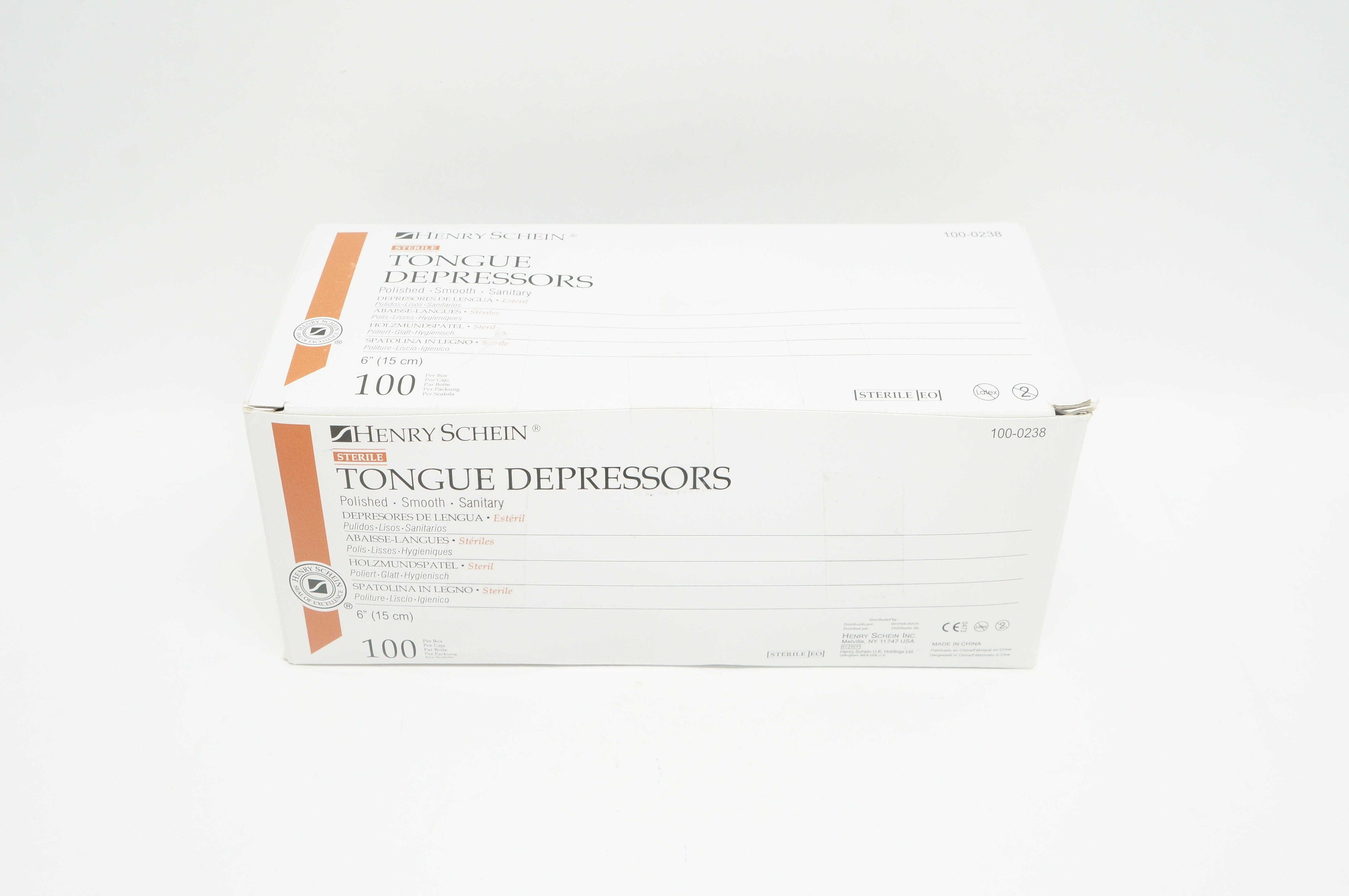 Henry Schein 100-0238 Tongue Depressors 6in – Box of 100