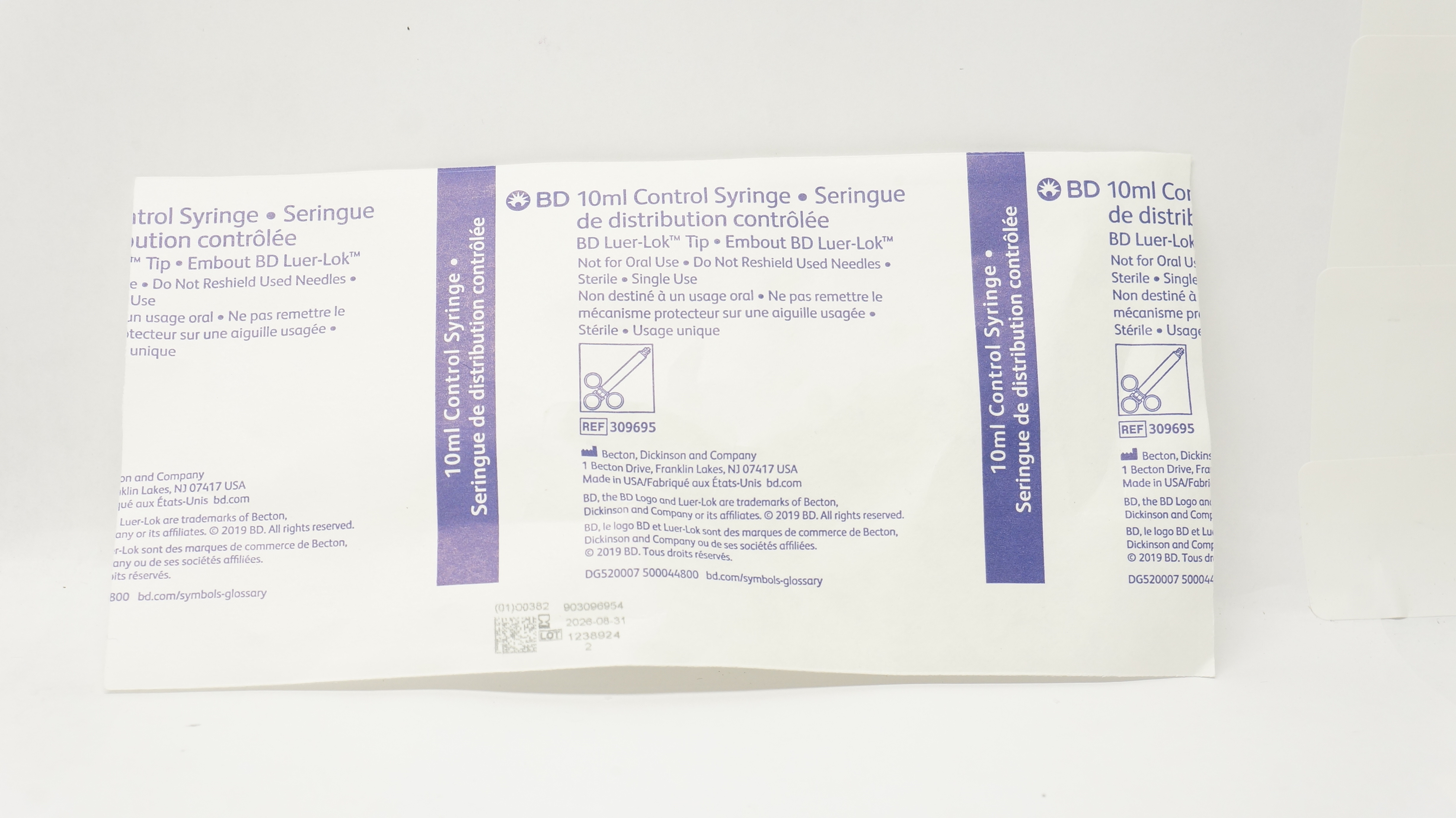 BD 309695 Luer-Lok Tip Control Syringe 10ml