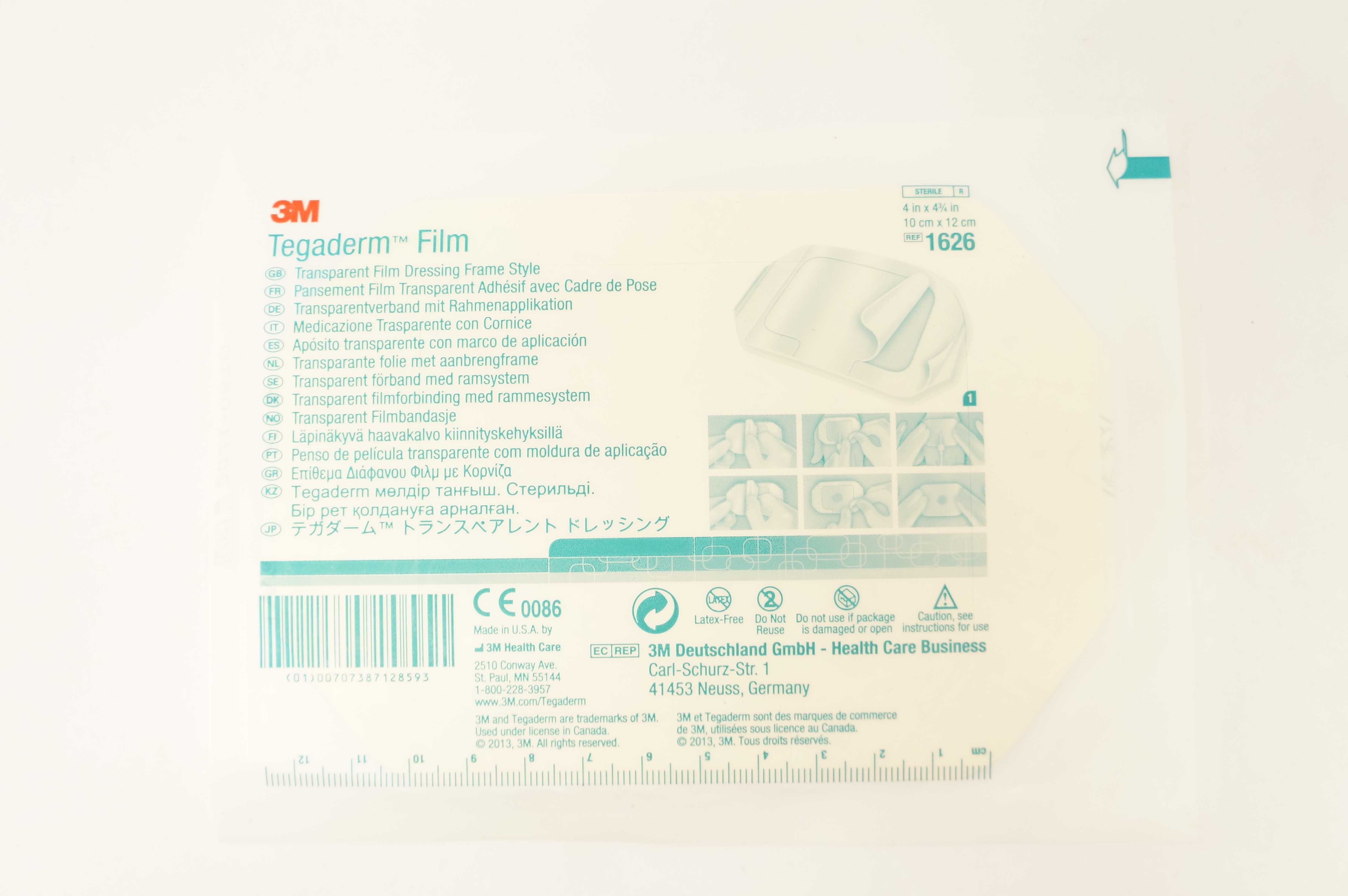 3M 1626 Tegaderm Transparent Film Dressing Frame Style 4inch x 4-3/4inch (x)