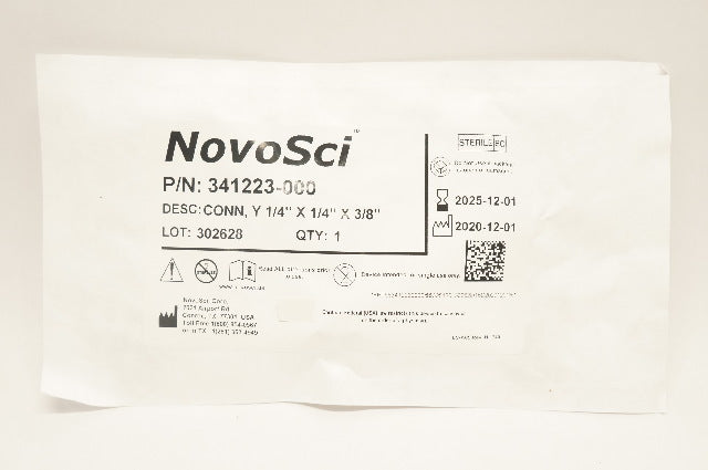 NovoSci 341223-000 Connector 1/4 x 1/4 x 3/8inch