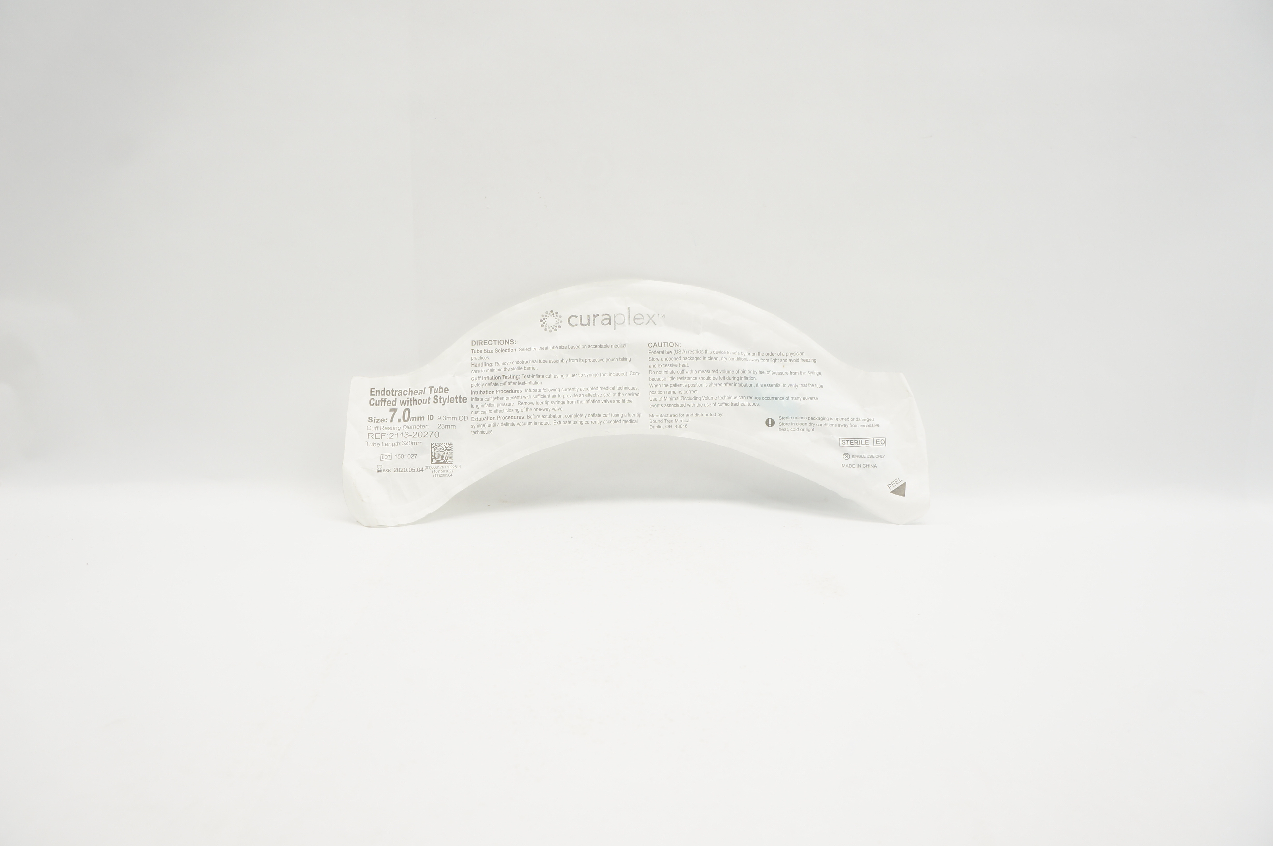 Curaplex 2113-20270 Endotracheal Tube, Uncuffed without Stylette 7.0 ID (x)